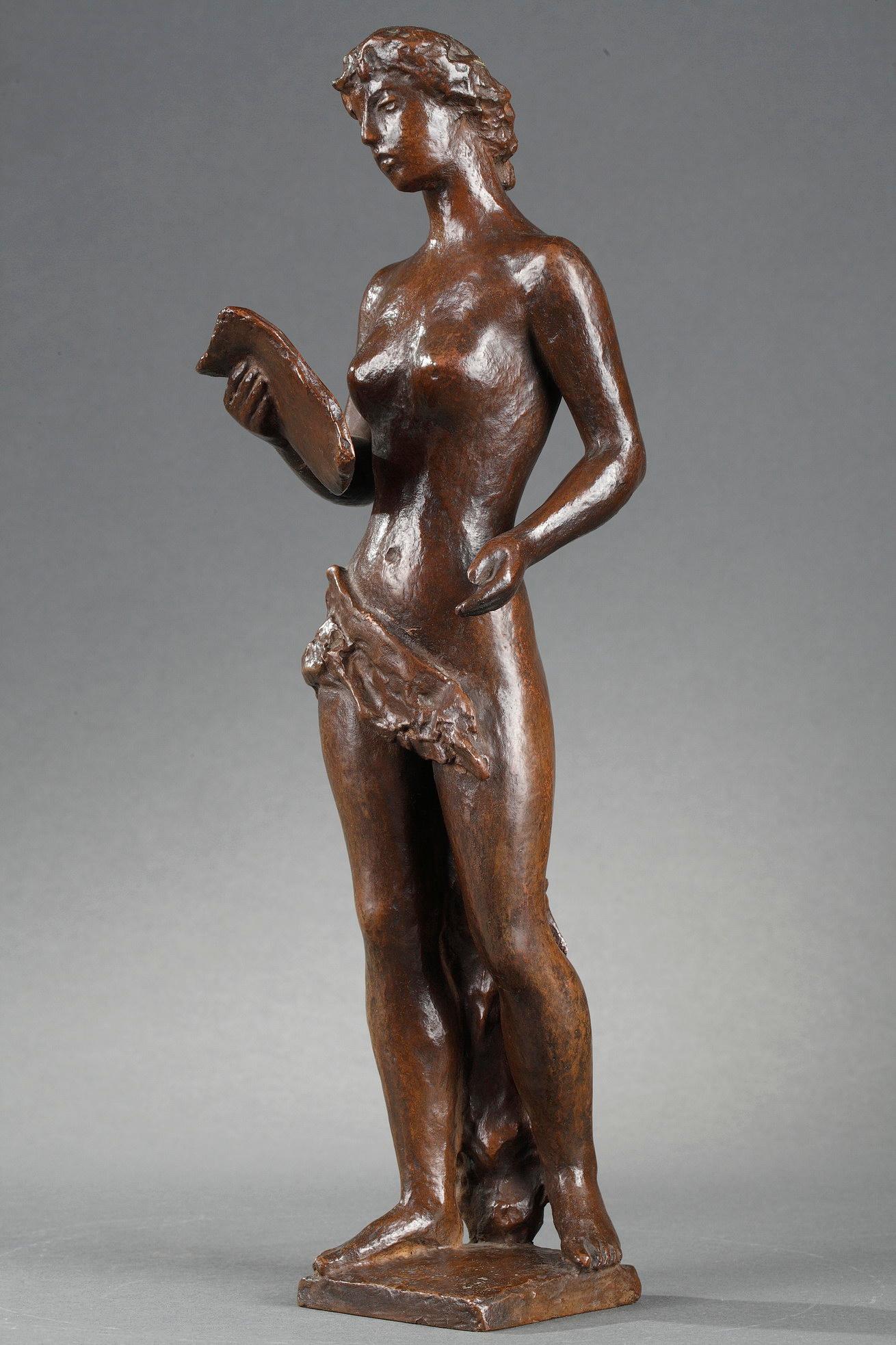 Singen
von Hubert YENCESSE (1900-1987)

Bronzeskulptur mit nuancierter brauner Patina
signiert auf dem Sockel 