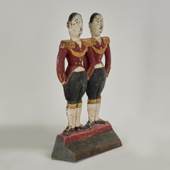 Art Deco Cast Iron Double Footmen Doorstop by Hubley Anne Fish