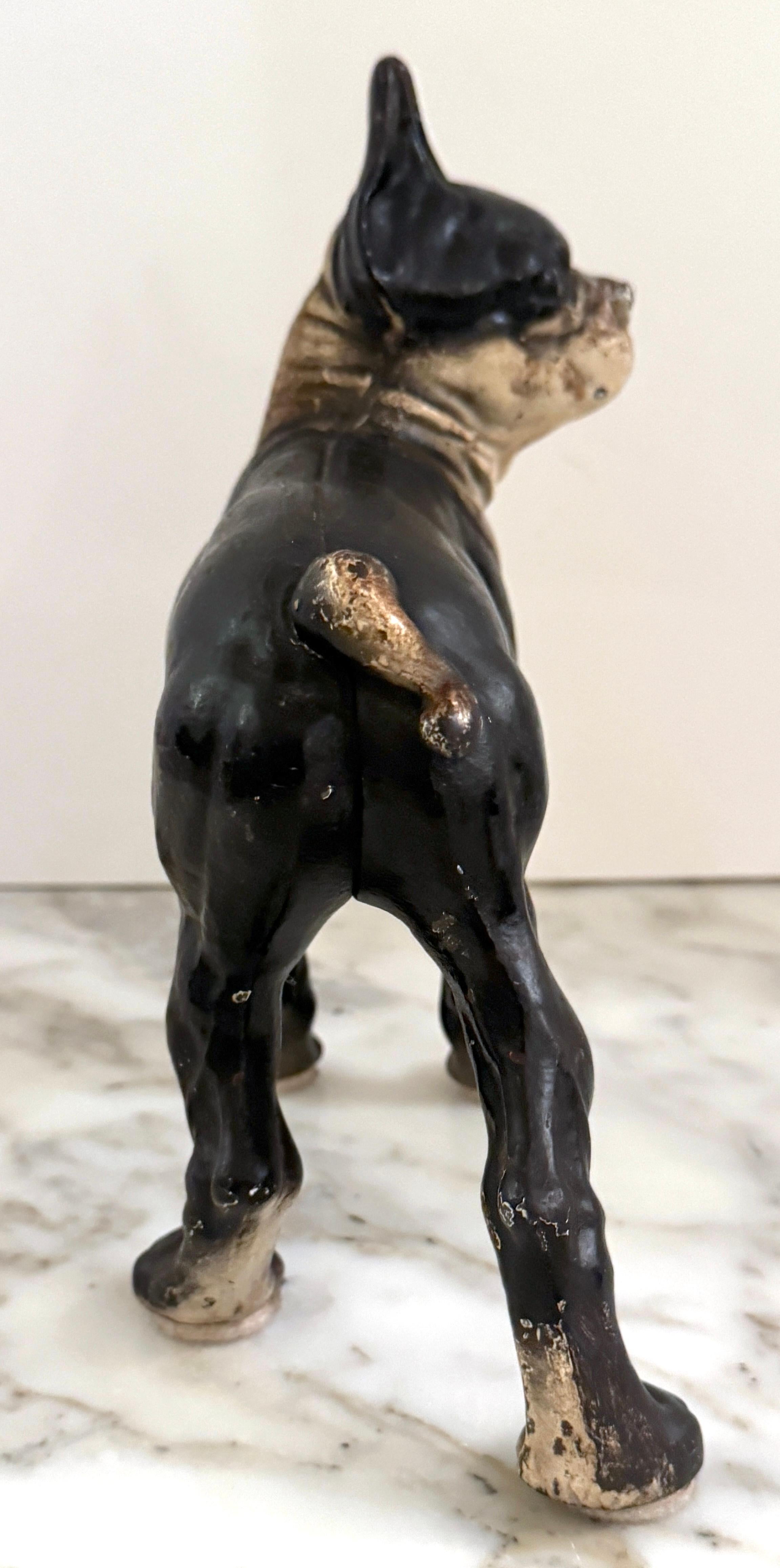 Tope de puerta de hierro fundido Hubley Boxer / Boston Terrier 'Tamaño cachorro', Circa 1930 en venta 3