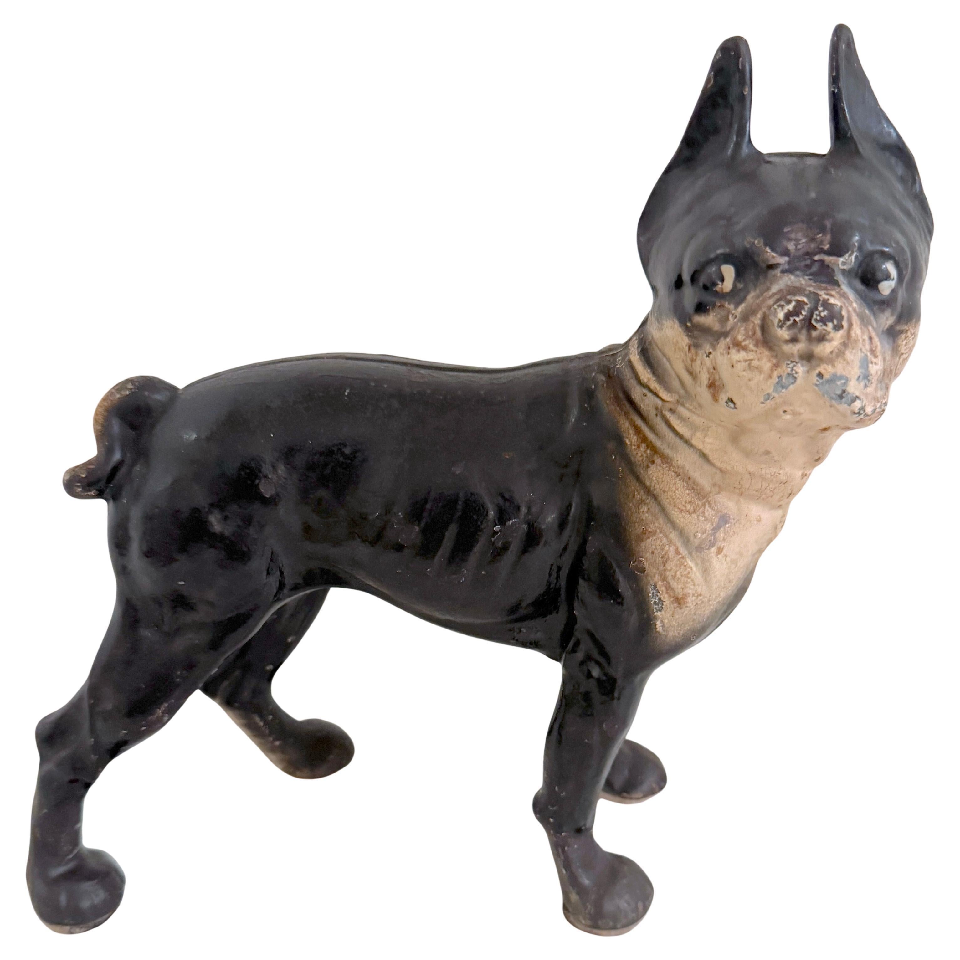 Tope de puerta de hierro fundido Hubley Boxer / Boston Terrier 'Tamaño cachorro', Circa 1930

Tope de puerta original de hierro fundido Hubley Boxer/Boston Terrier 