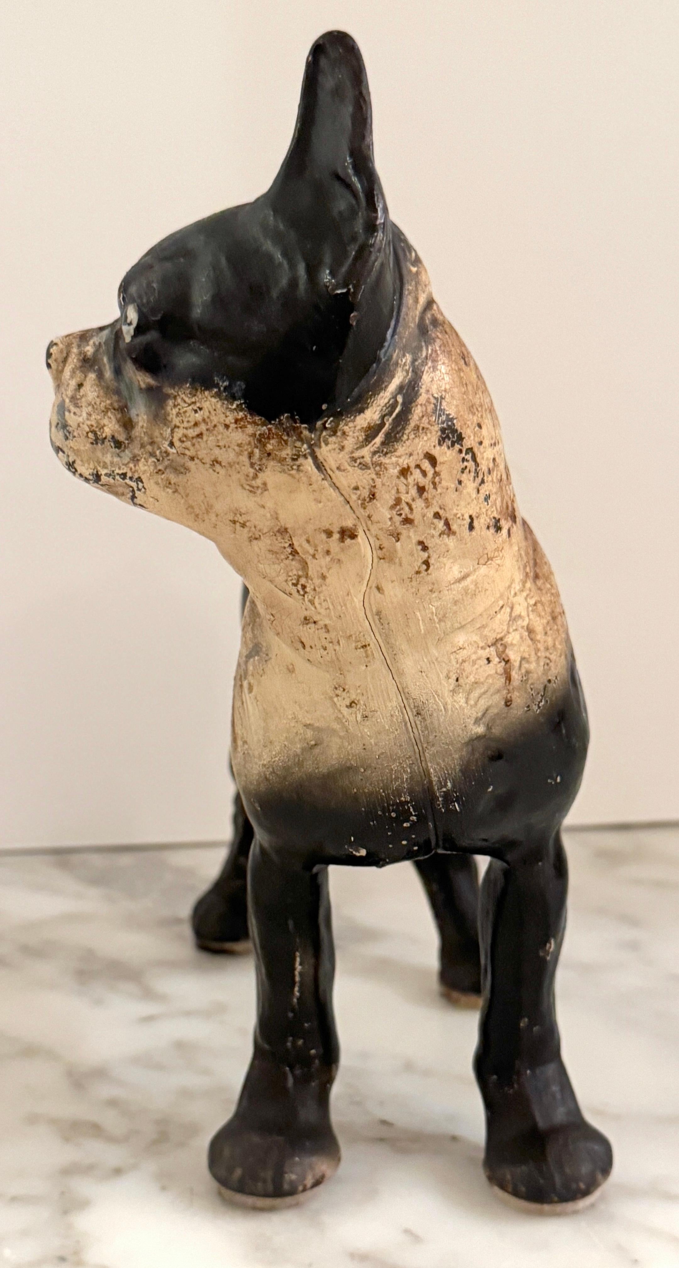 Tope de puerta de hierro fundido Hubley Boxer / Boston Terrier 'Tamaño cachorro', Circa 1930 en venta 1