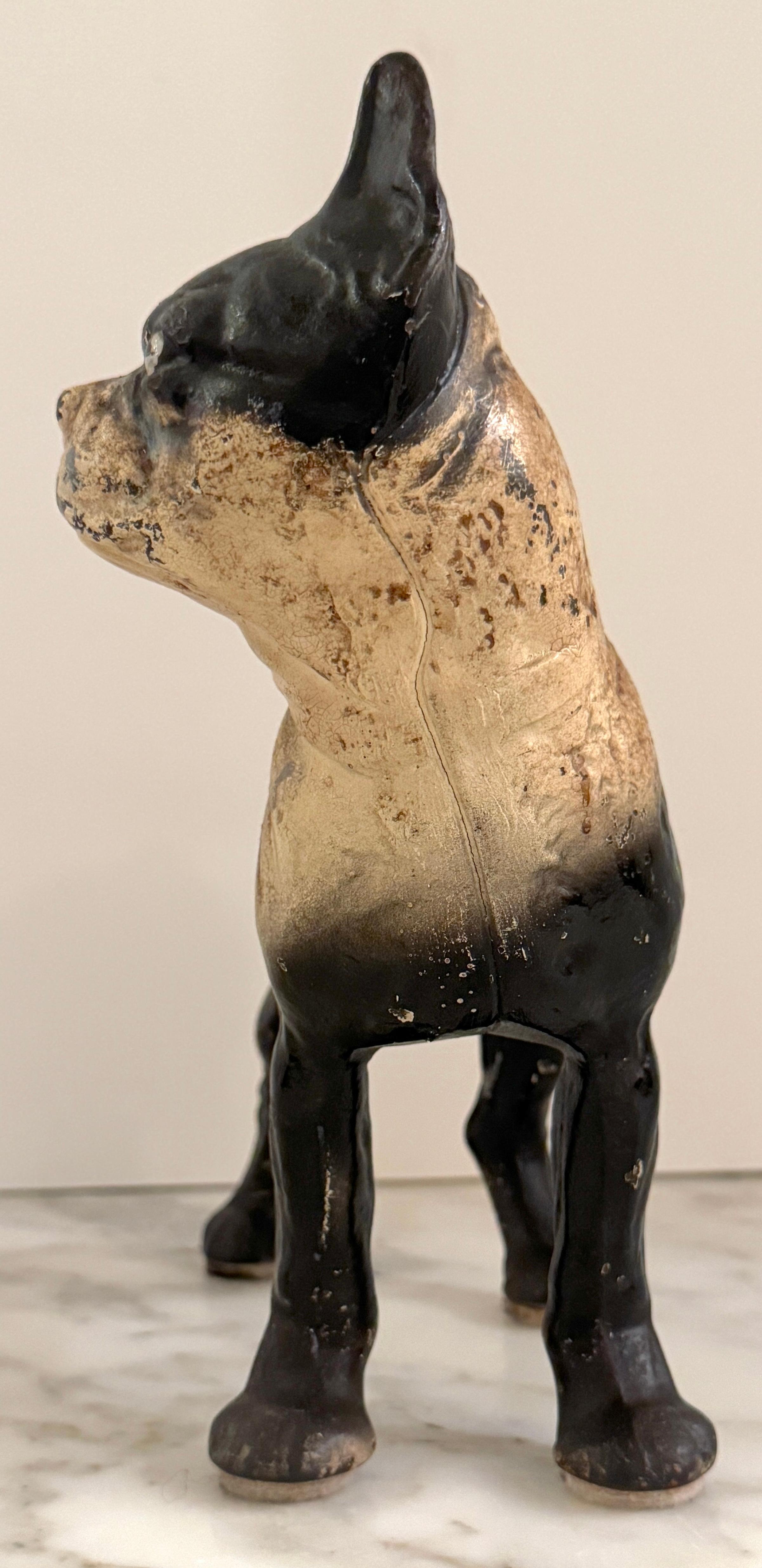 Tope de puerta de hierro fundido Hubley Boxer / Boston Terrier 'Tamaño cachorro', Circa 1930 en venta 2