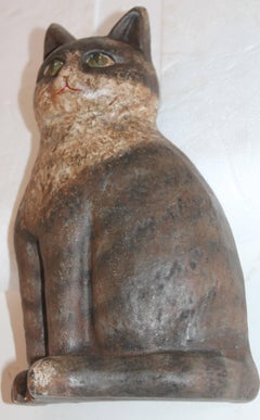 Hubley Cat Painted Cast Iron Door Stop