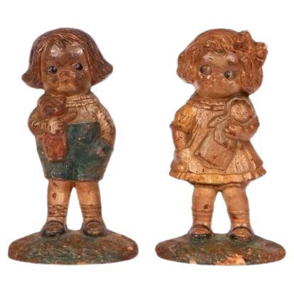 Hubley Dolly Dingle And Bobby Blake Door Stops, Designed By Grace Drayton