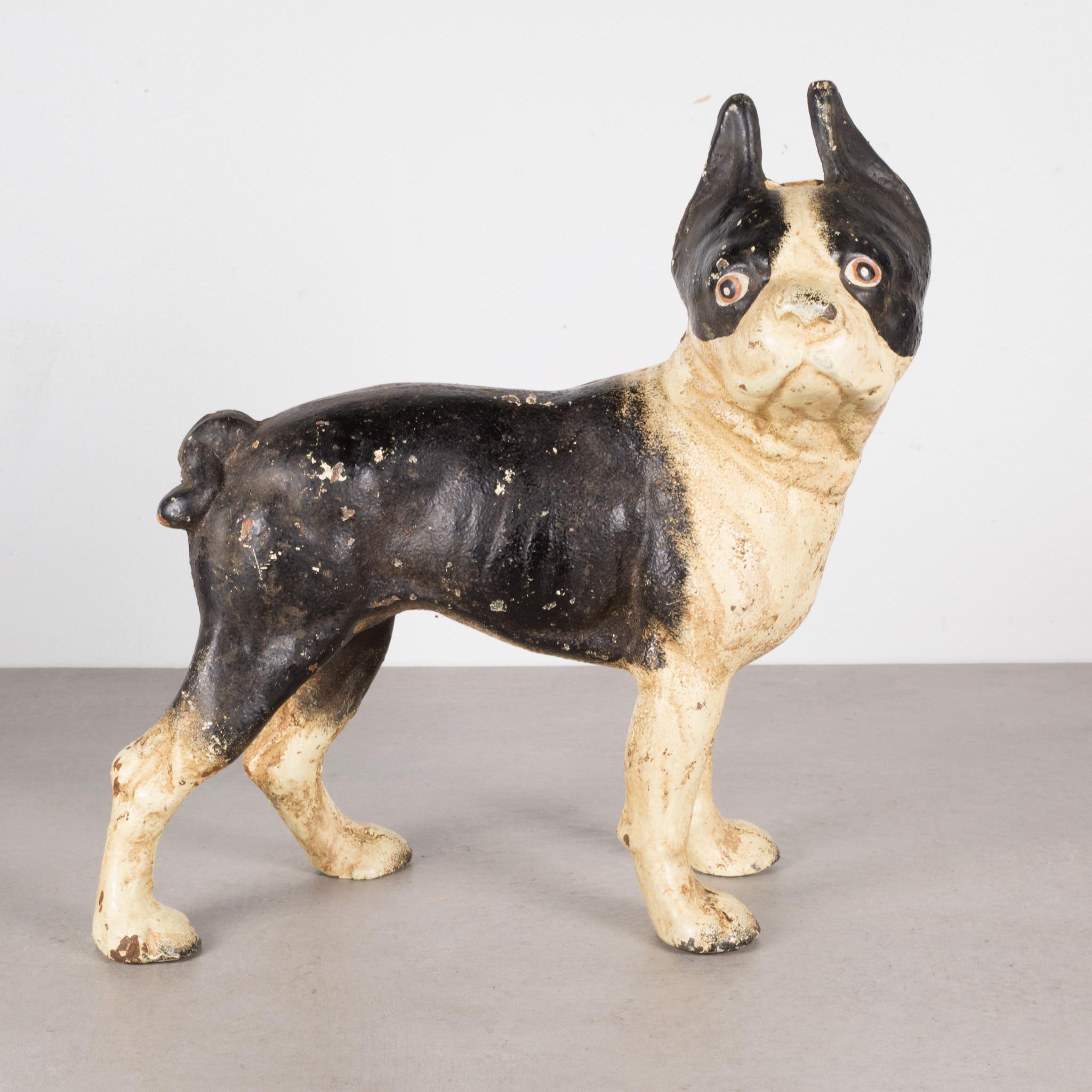 Cast iron Boston Terrier doorstop.
May or may not be Hubley. 
Very solid.
Good condition. No cracks.