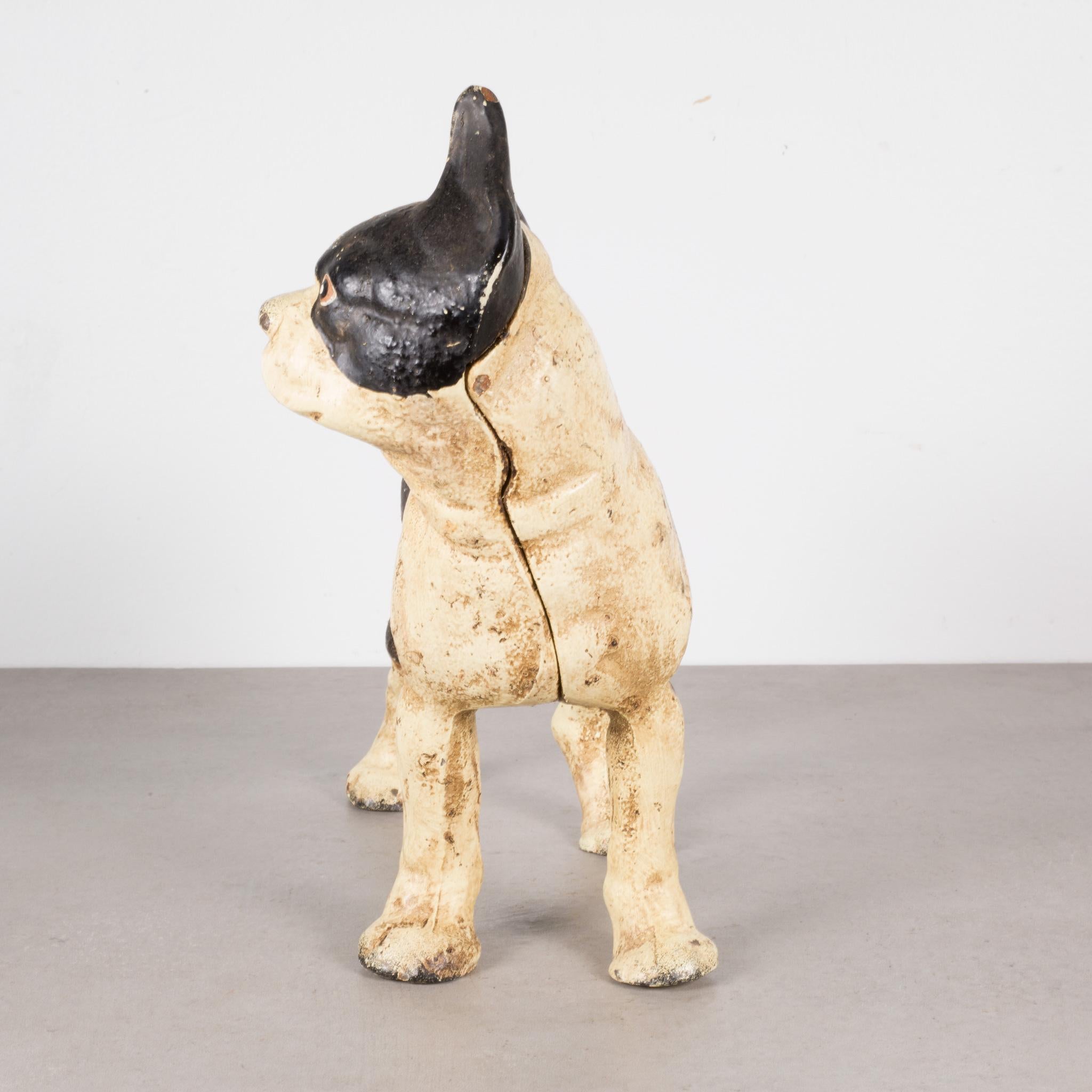 Industrial Hubley Style Boston Terrier Cast Iron Doorstop