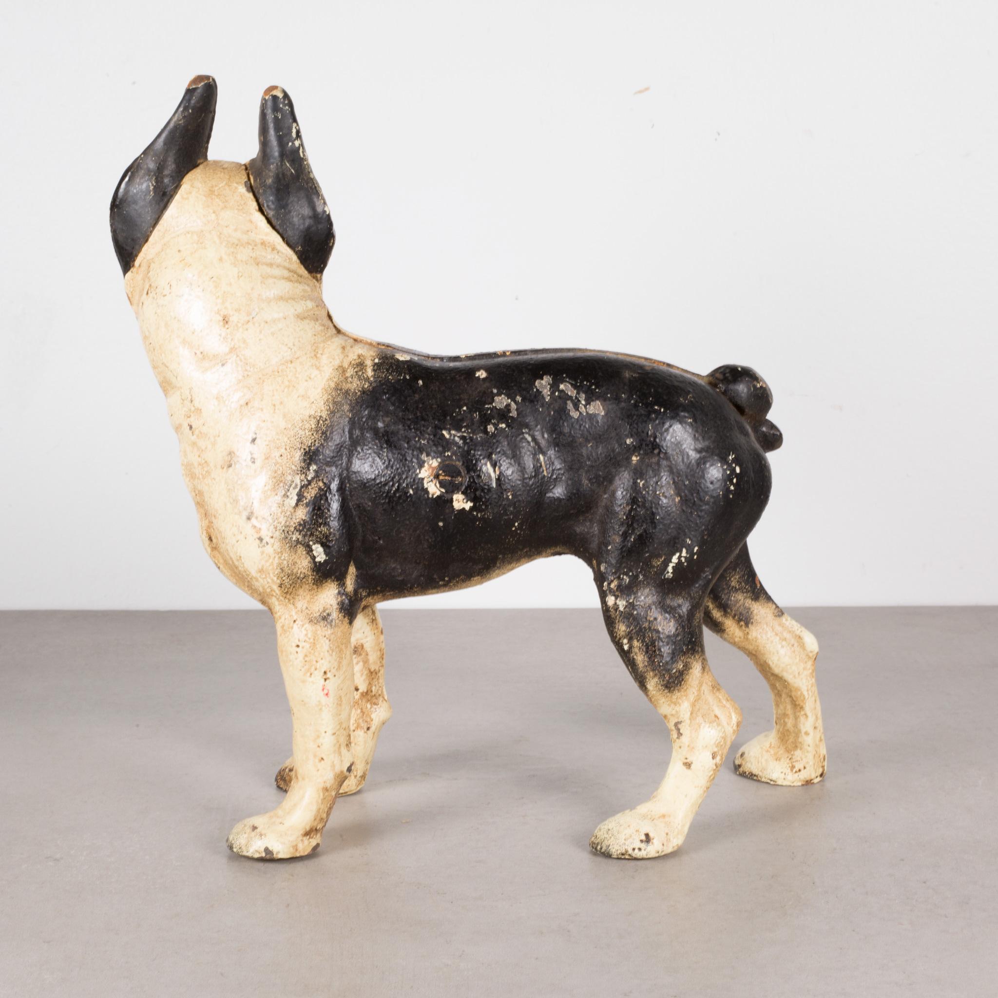 Hubley Style Boston Terrier Cast Iron Doorstop In Good Condition In San Francisco, CA