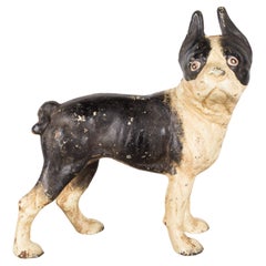 Antique Hubley Style Boston Terrier Cast Iron Doorstop