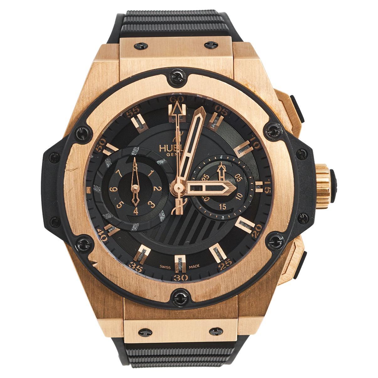 Hublot 18k Rose Gold Rubber King Power Limited Edition Men's Wristwatch 48 mm