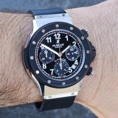 Hublot 1926.10 Super B Black Magic Chrono Automatic Watch Flyback Rubber Strap