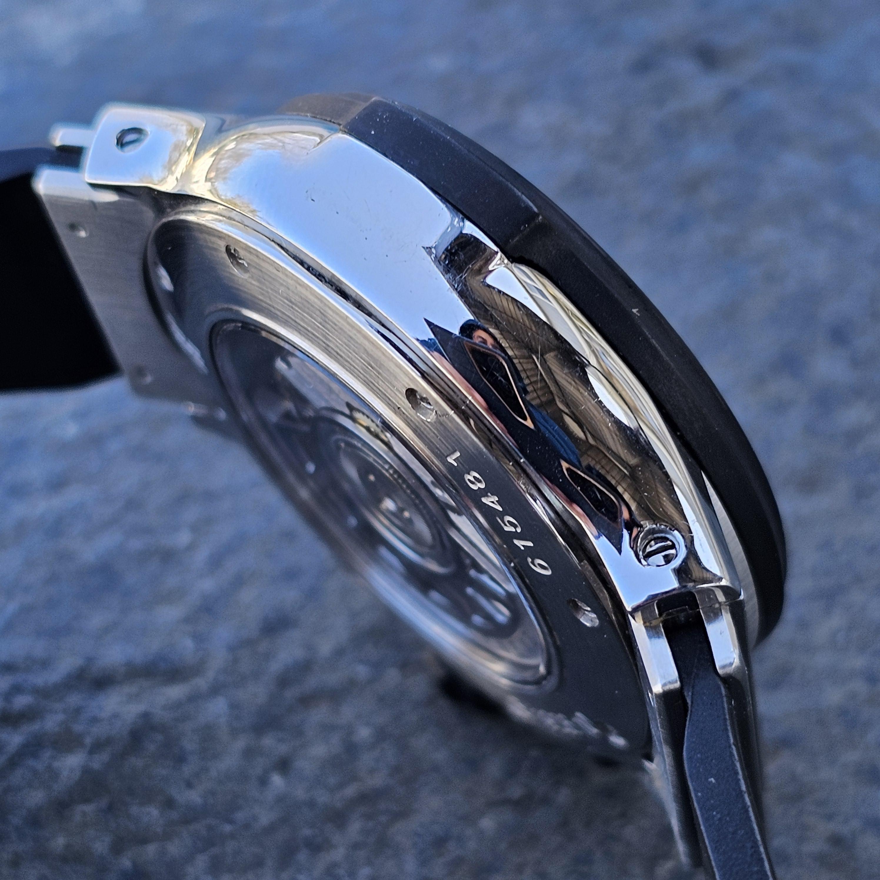 Hublot 1926.10 Super B Black Magic Chrono Automatic Watch Flyback Rubber Strap 3