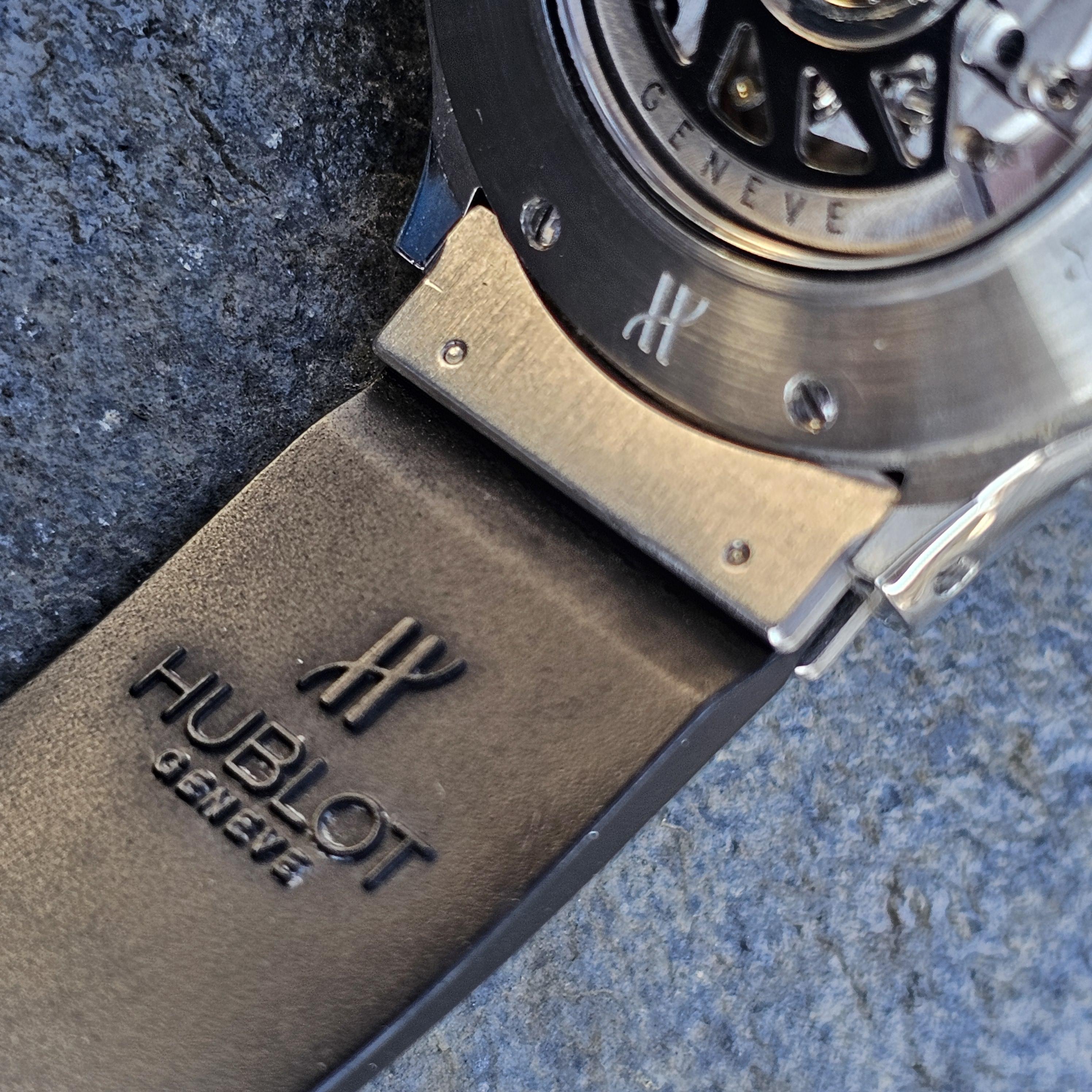Hublot 1926.10 Super B Black Magic Chrono Automatic Watch Flyback Rubber Strap 4