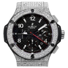 Hublot 301.SB.131.RX Big Bang Custom Diamond Watch Black Dial on Rubber Strap