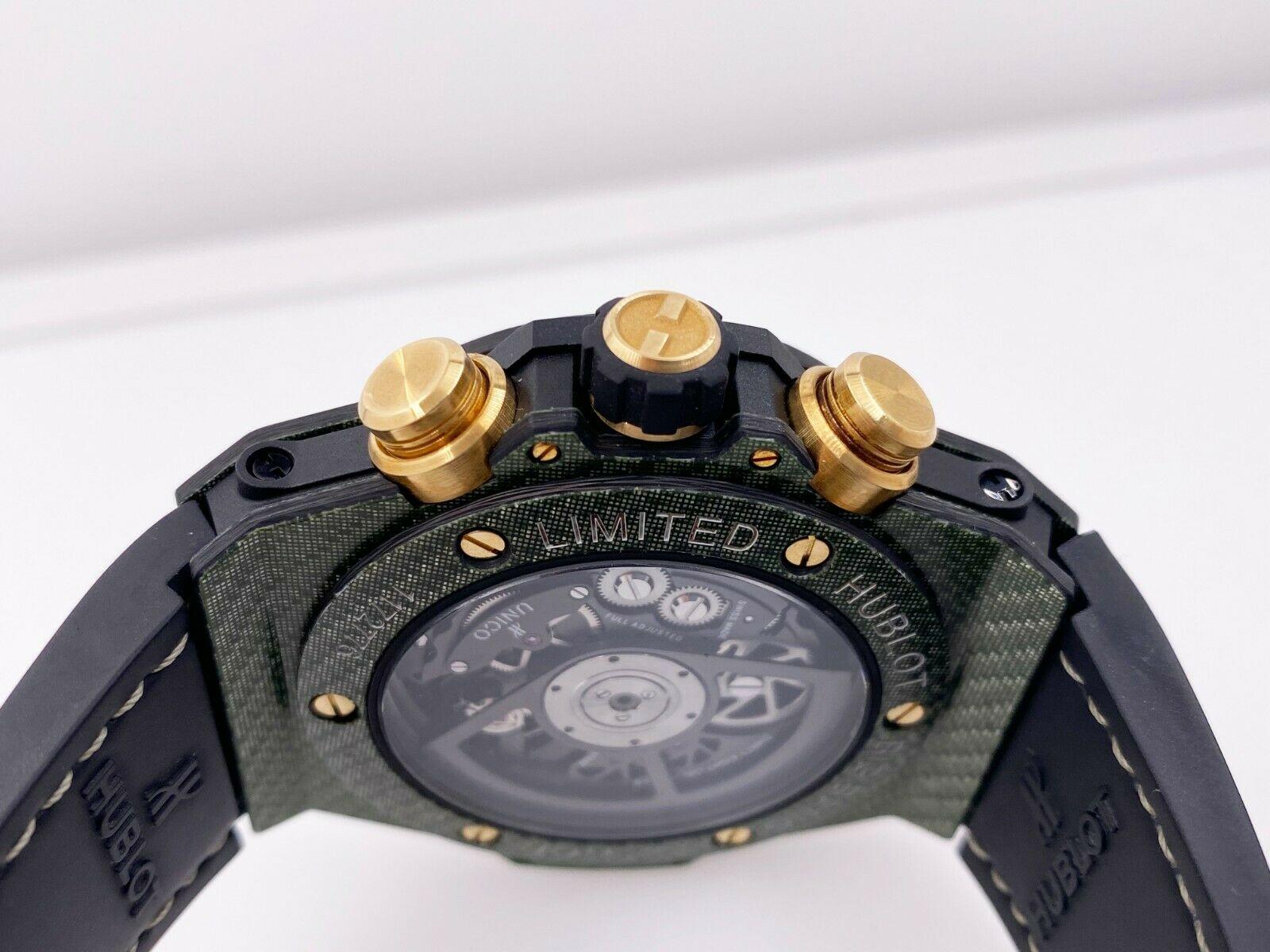 Hublot 45mm Big Bang Unico Chronograph 411.YG.1198.NR.ITI16 Kohlefaser Tarnfarbe im Zustand „Hervorragend“ in San Diego, CA