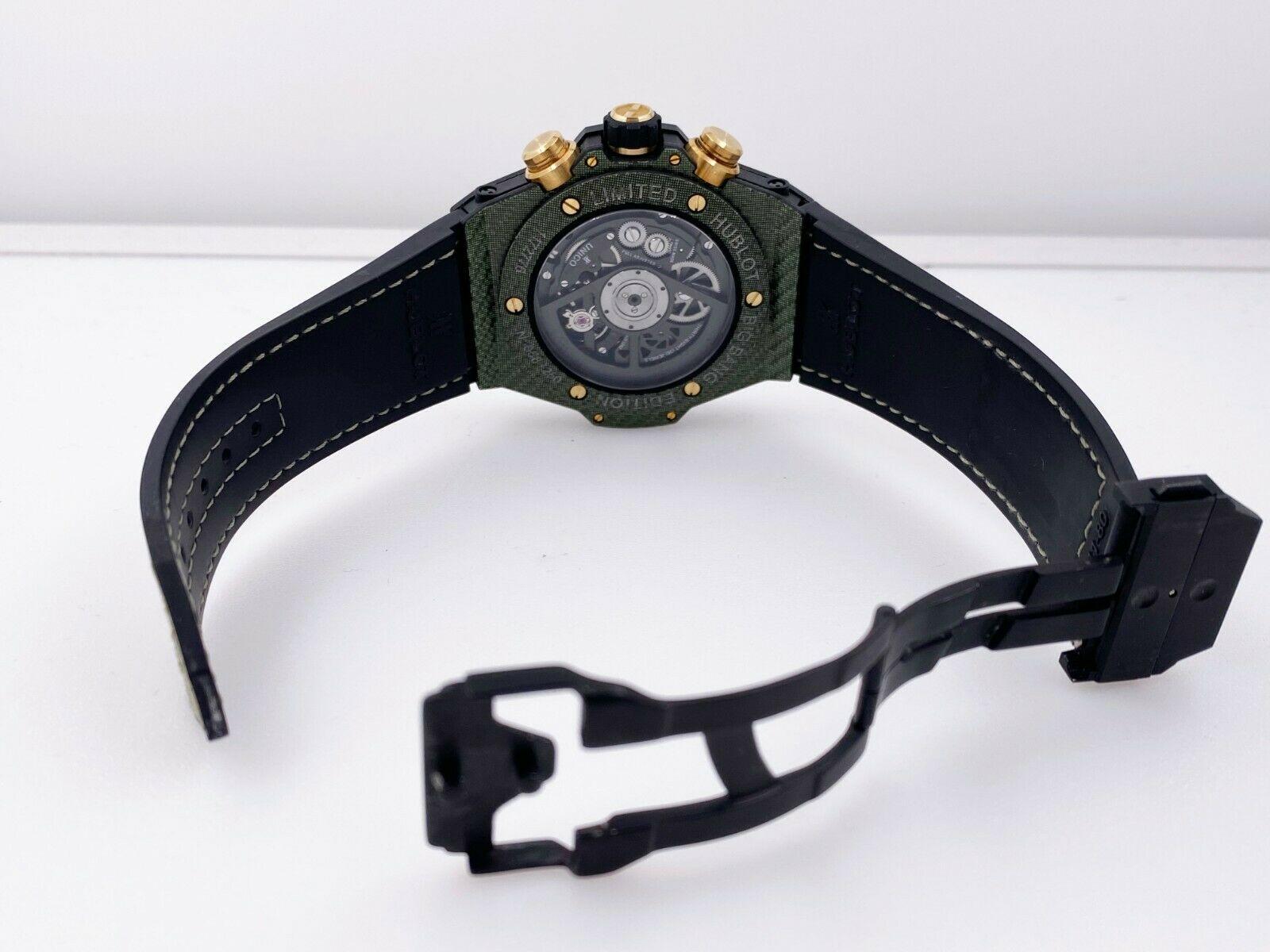 Hublot 45mm Big Bang Unico Chronograph 411.YG.1198.NR.ITI16 Kohlefaser Tarnfarbe Herren