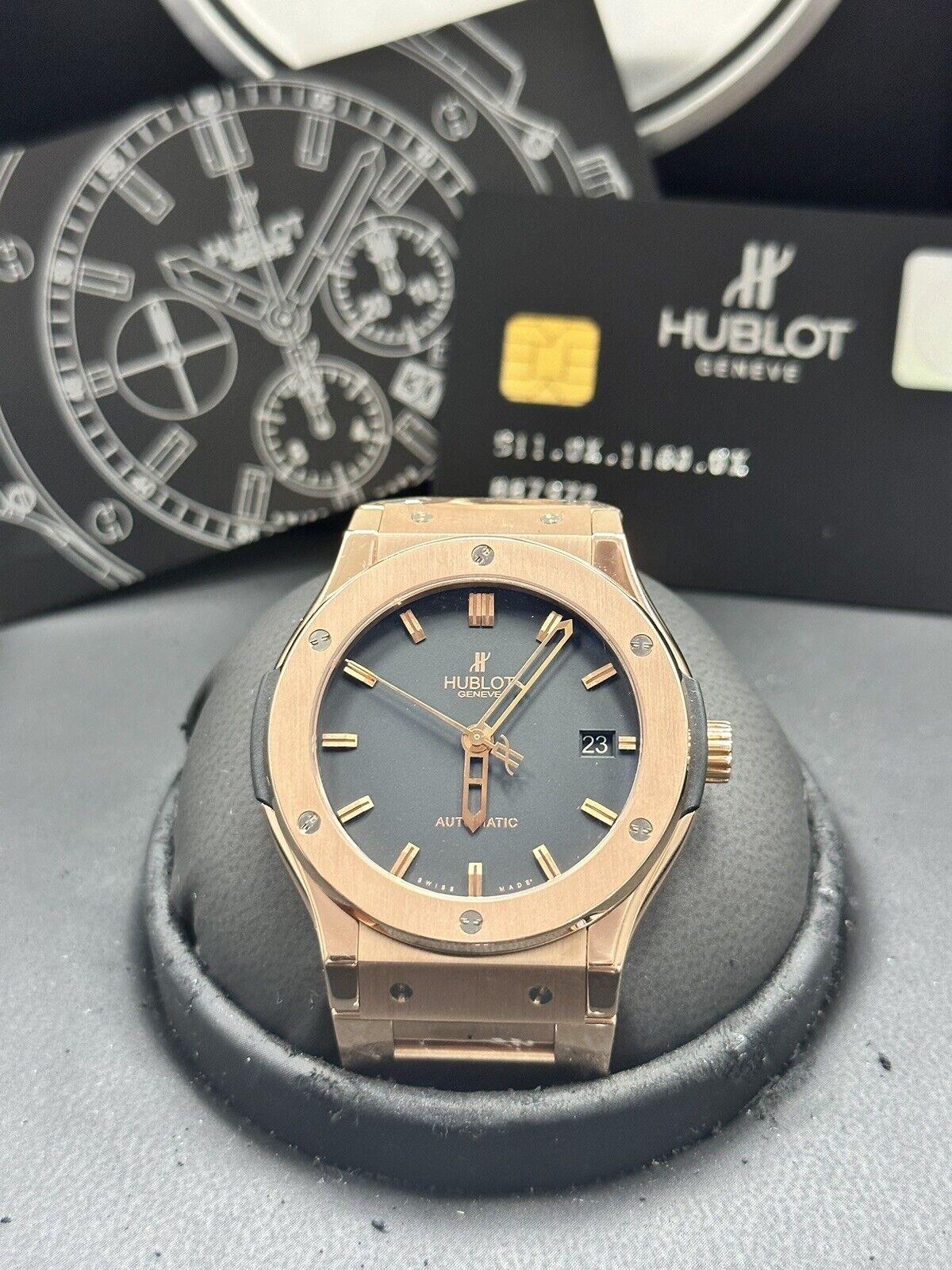 Hublot 511.OX.1180.OX Classic Fusion 18K Rose Gold Box Paper 45mm For Sale 1