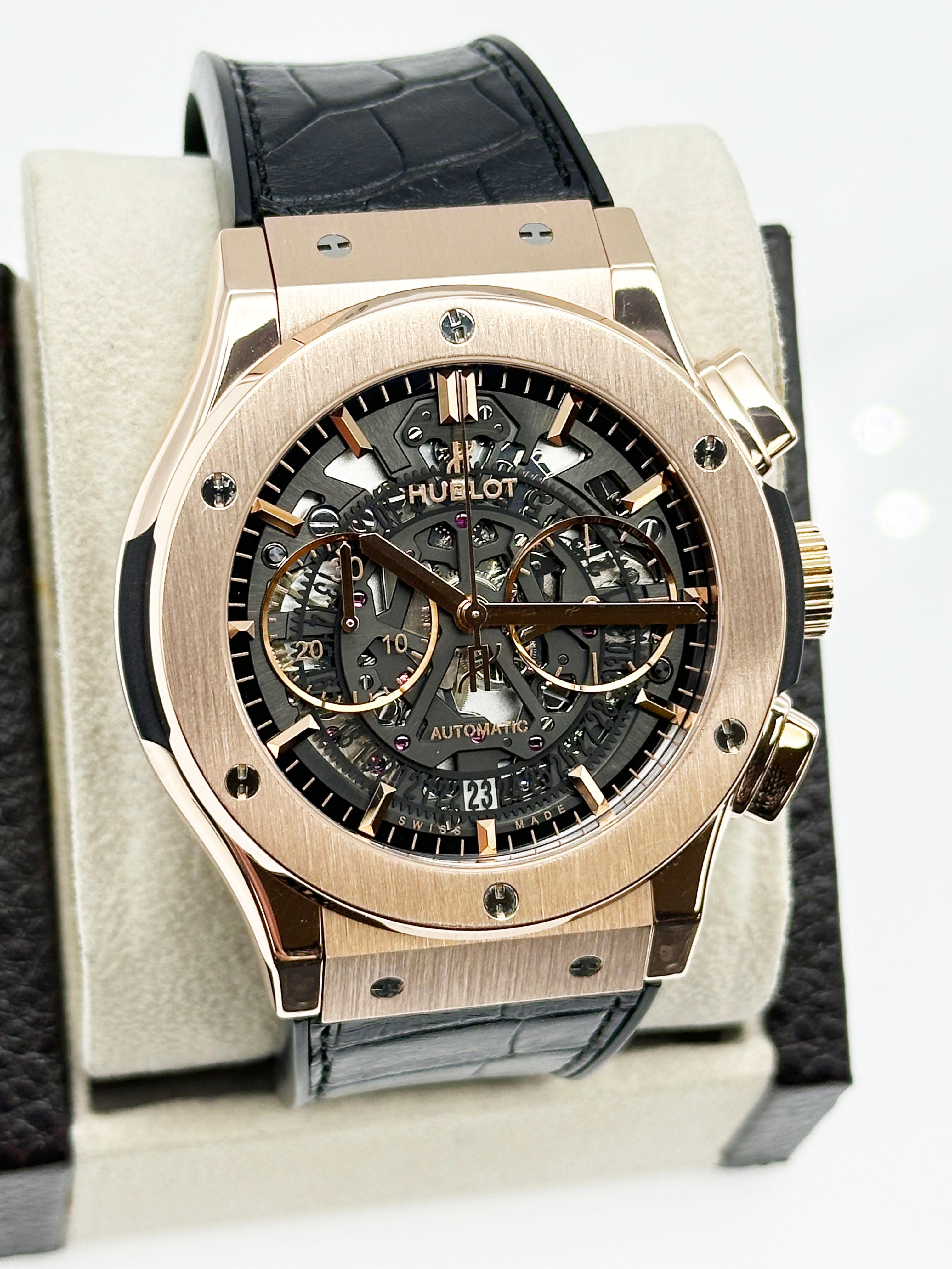 Men's Hublot 525.OX.0180.LR Classic Fusion Aerofusion Chronograph 45mm 18K Rose Gold For Sale