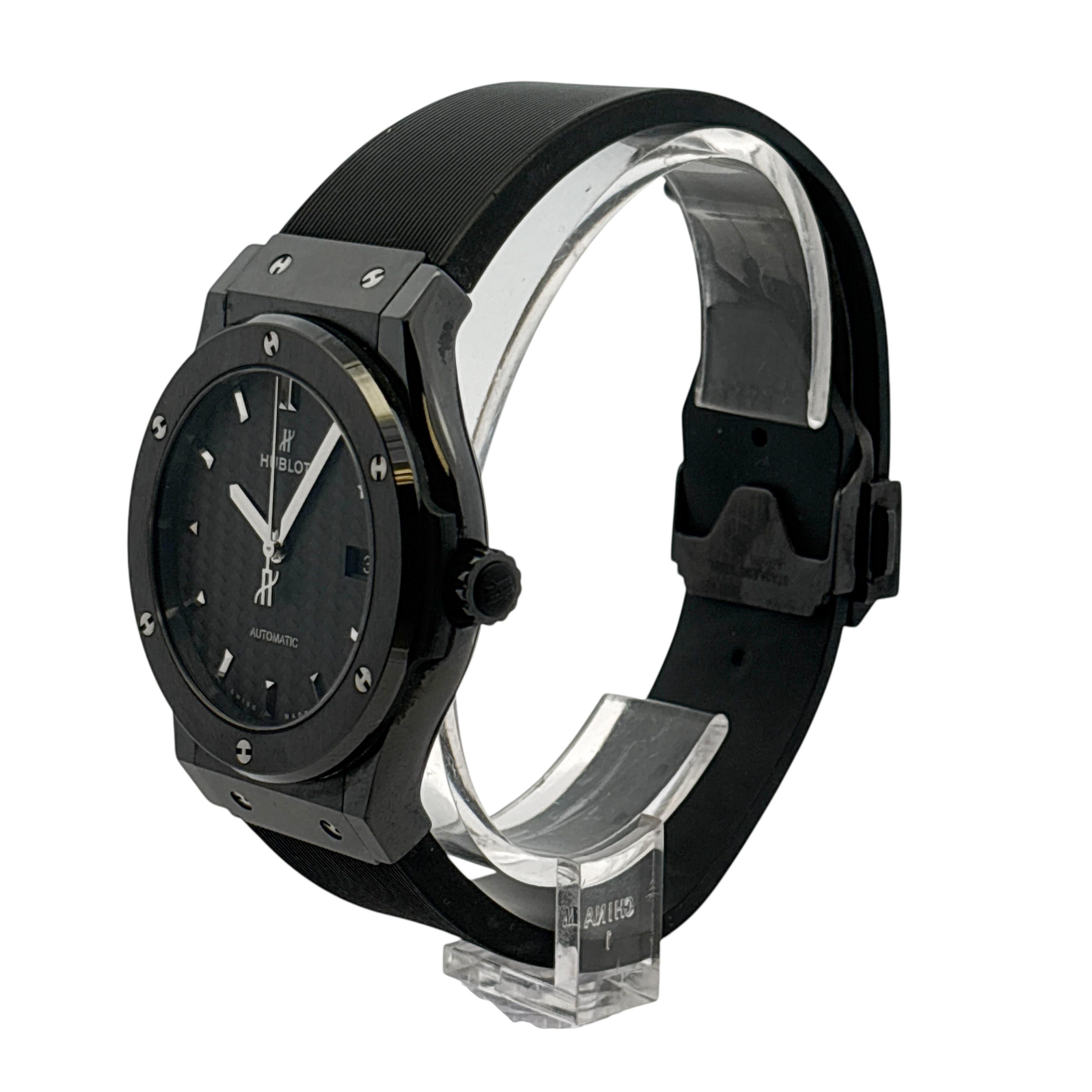 Hublot 565.CM.1771.RX Klassische Fusion Black Magic 38mm Schwarz Carbon Uhr im Angebot 5
