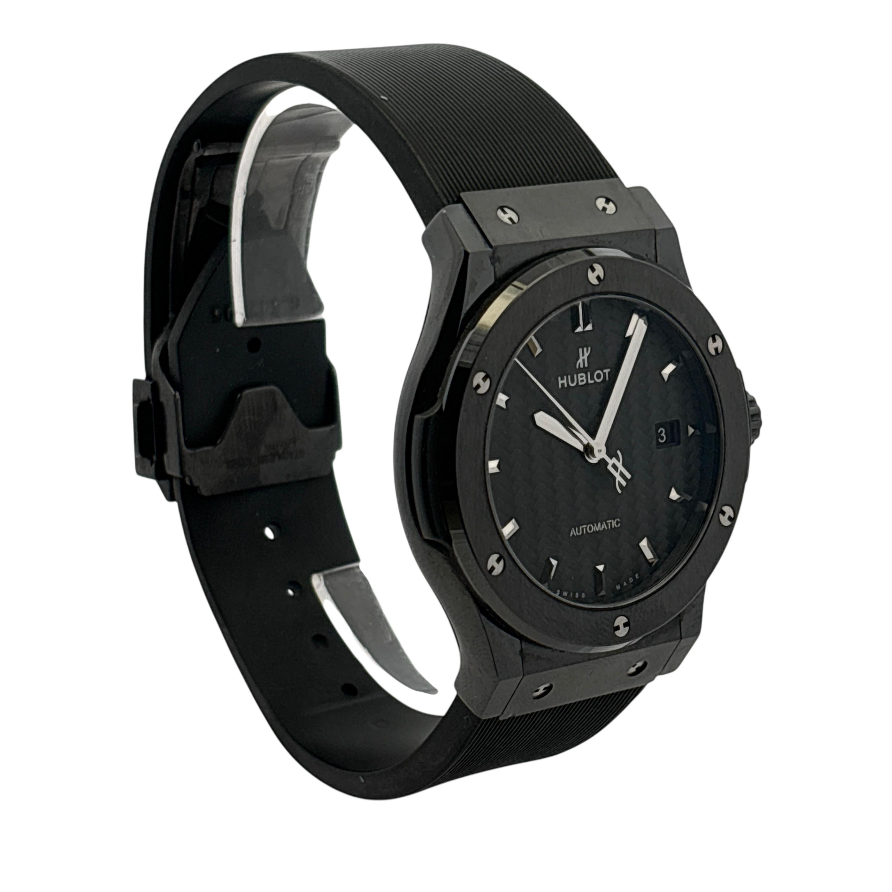 Hublot 565.CM.1771.RX Klassische Fusion Black Magic 38mm Schwarz Carbon Uhr im Angebot 6