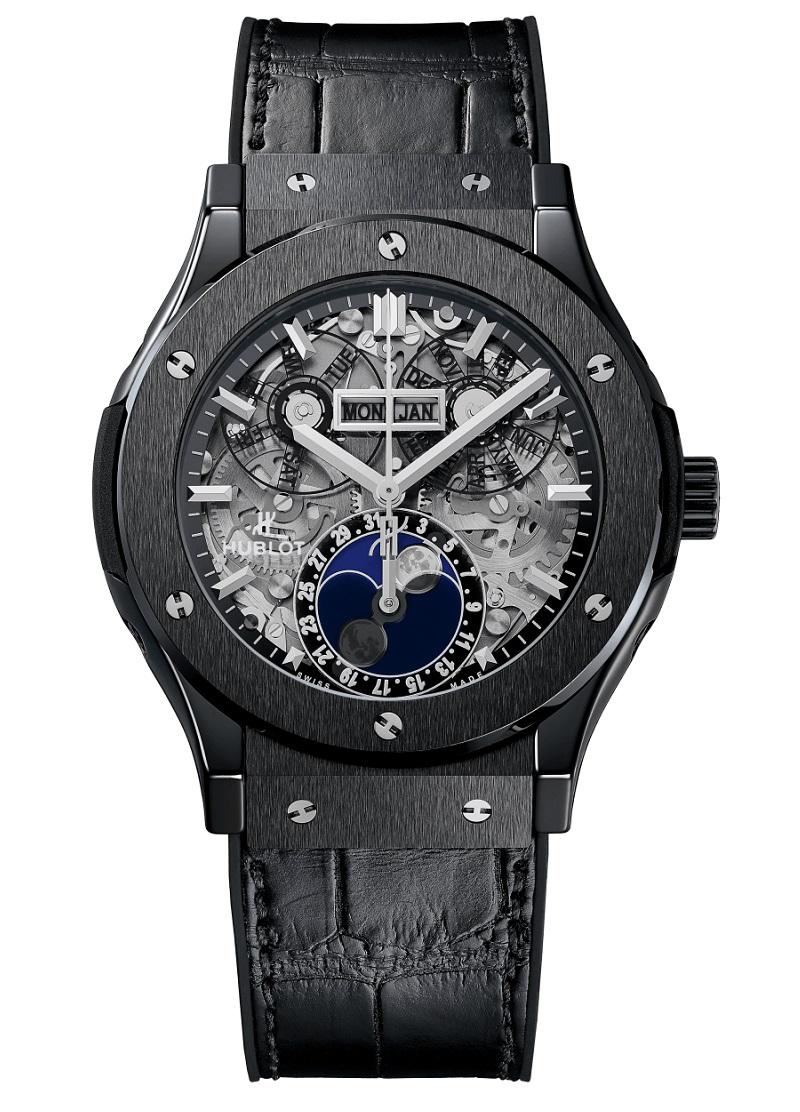 Hublot Aerofusion Moonphase Schwarz Magische Herrenuhr 517.CX.0170.LR im Zustand „Neu“ im Angebot in Wilmington, DE