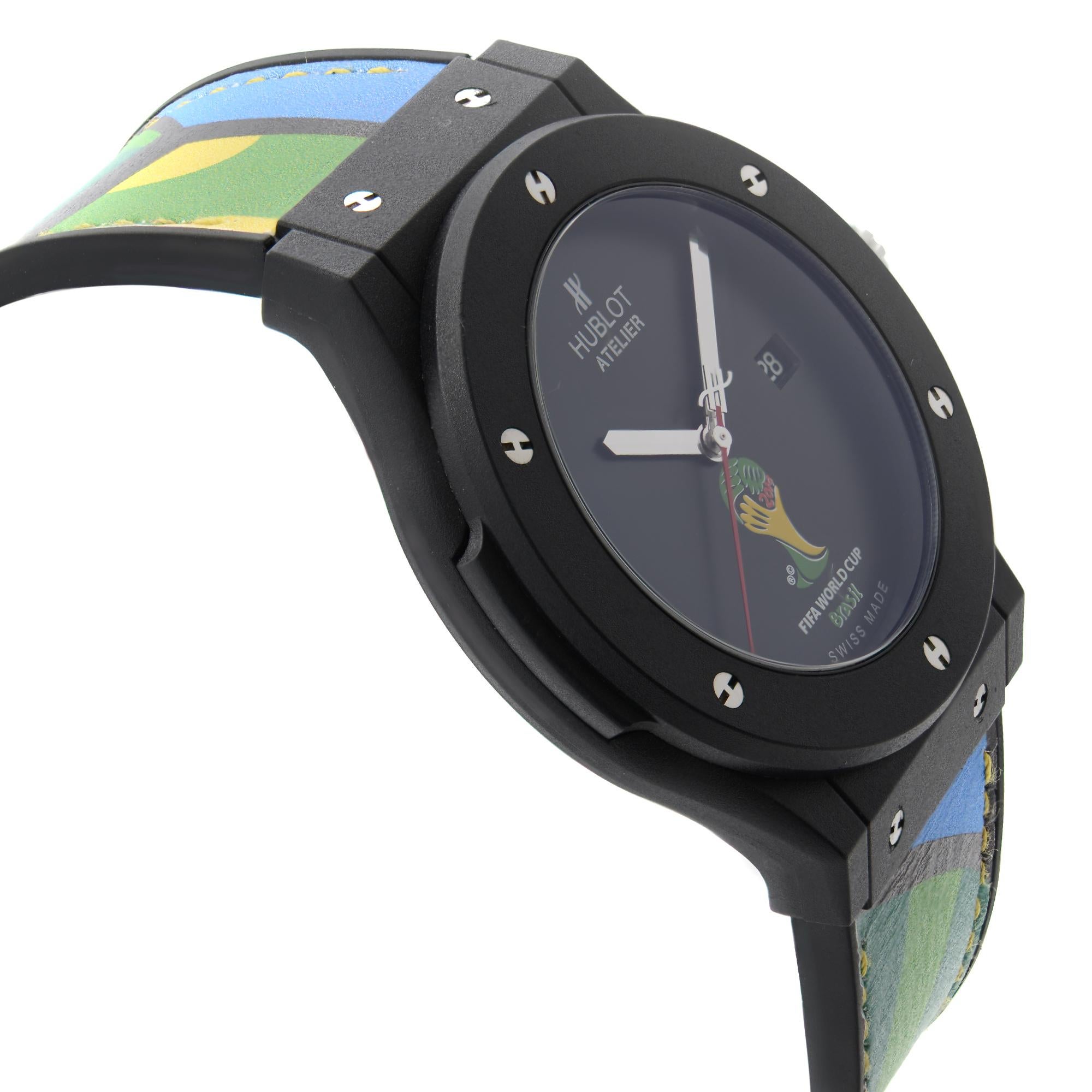  Hublot Atelier Fifa World Cup Brazil 2014 Montre à cadran noir 500.XI.1100.VR.FIF14 Unisexe 