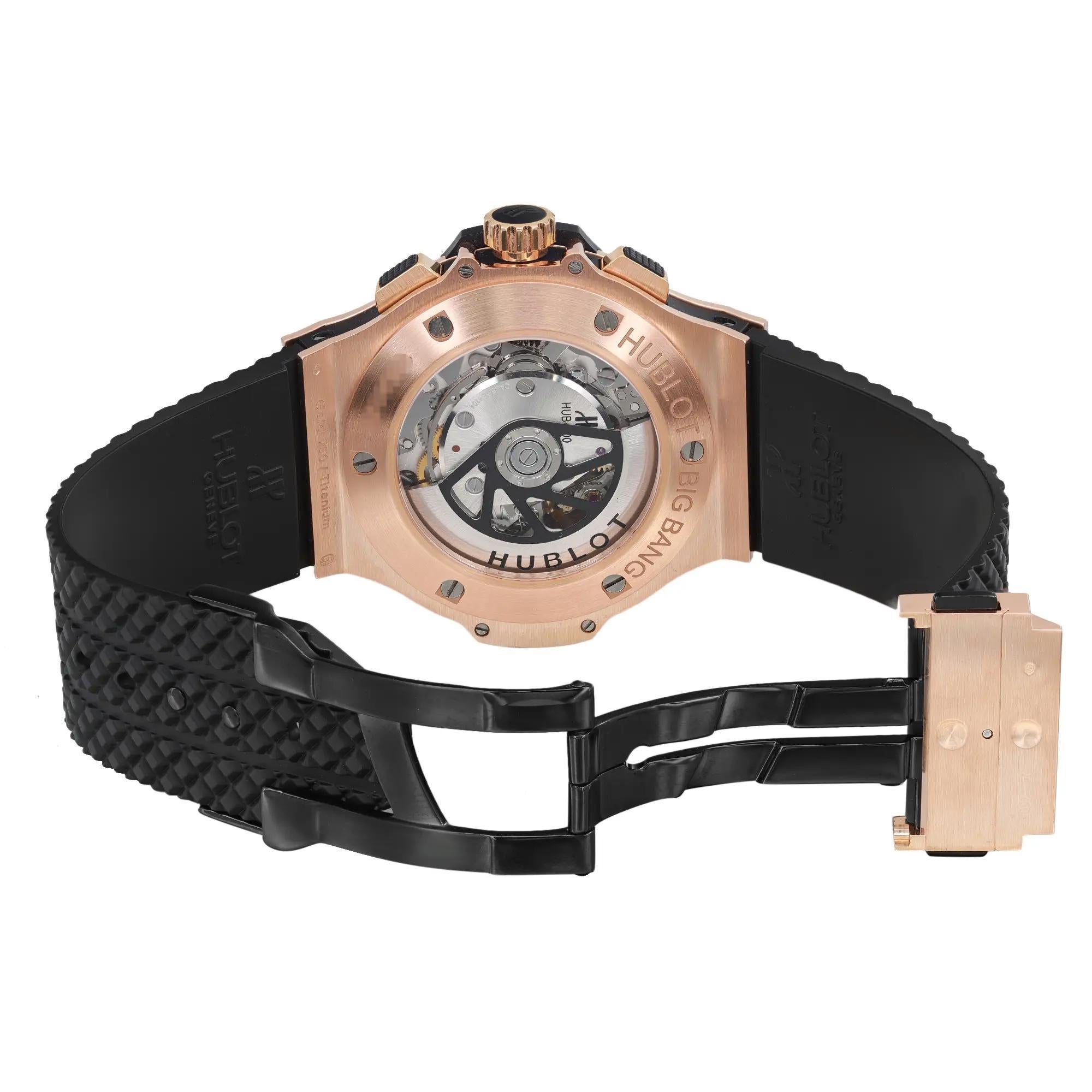 Hublot Big Bang 18k Rose Gold Ceramic Black Dial Automatic Watch 301.PB.131.RX In Excellent Condition In New York, NY