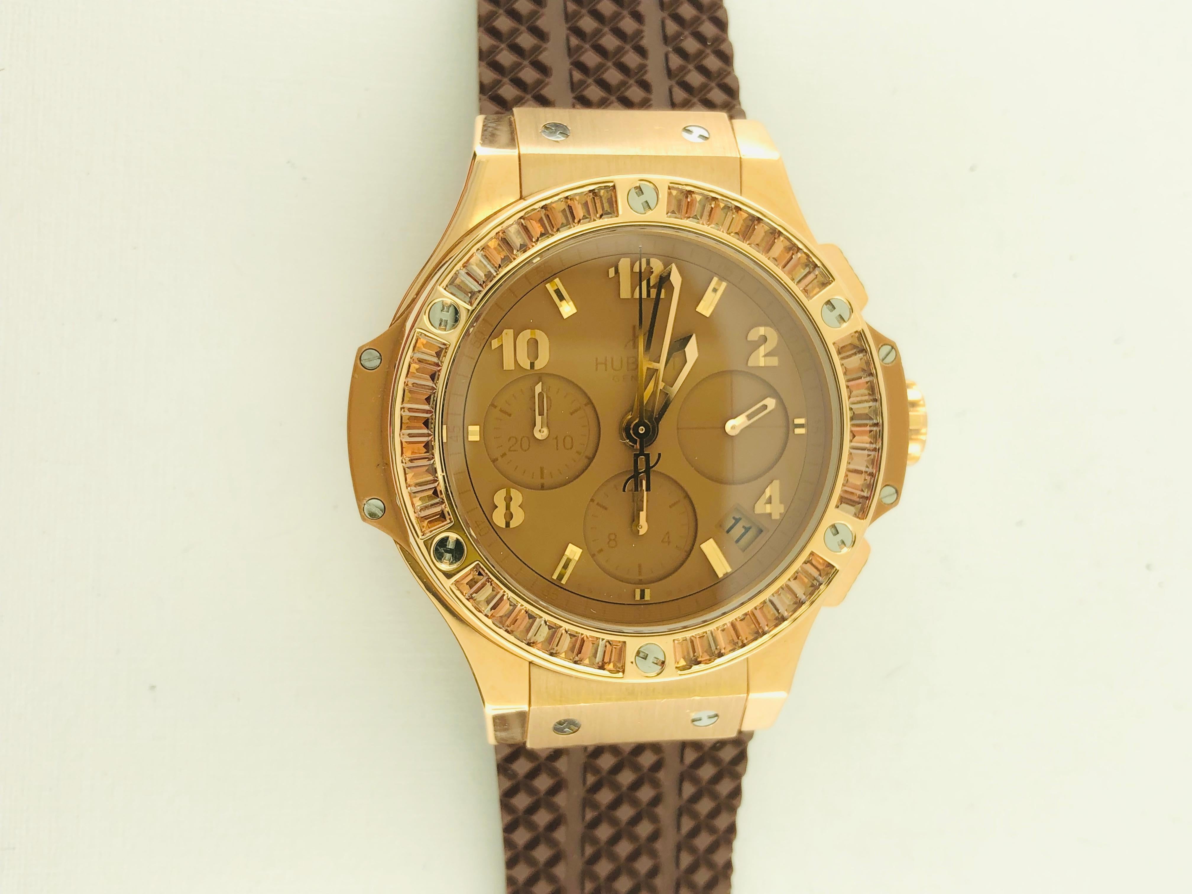 Hublot Big Bang Tutti Frutti Camel

Reference Number: 341.PA.5390.LR.1918

No Box or Papers

Bracelet: Brown Rubber Band (Not original band on watch, new one)

Movement: Automatic

Case: 41 millimeters

In Excellent Pre-Owned Condition

124 Years In
