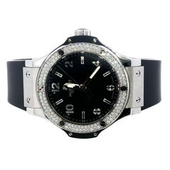 Hublot Big Bang 38mm Acero Bisel Diamante Cuarzo Caucho Correa
