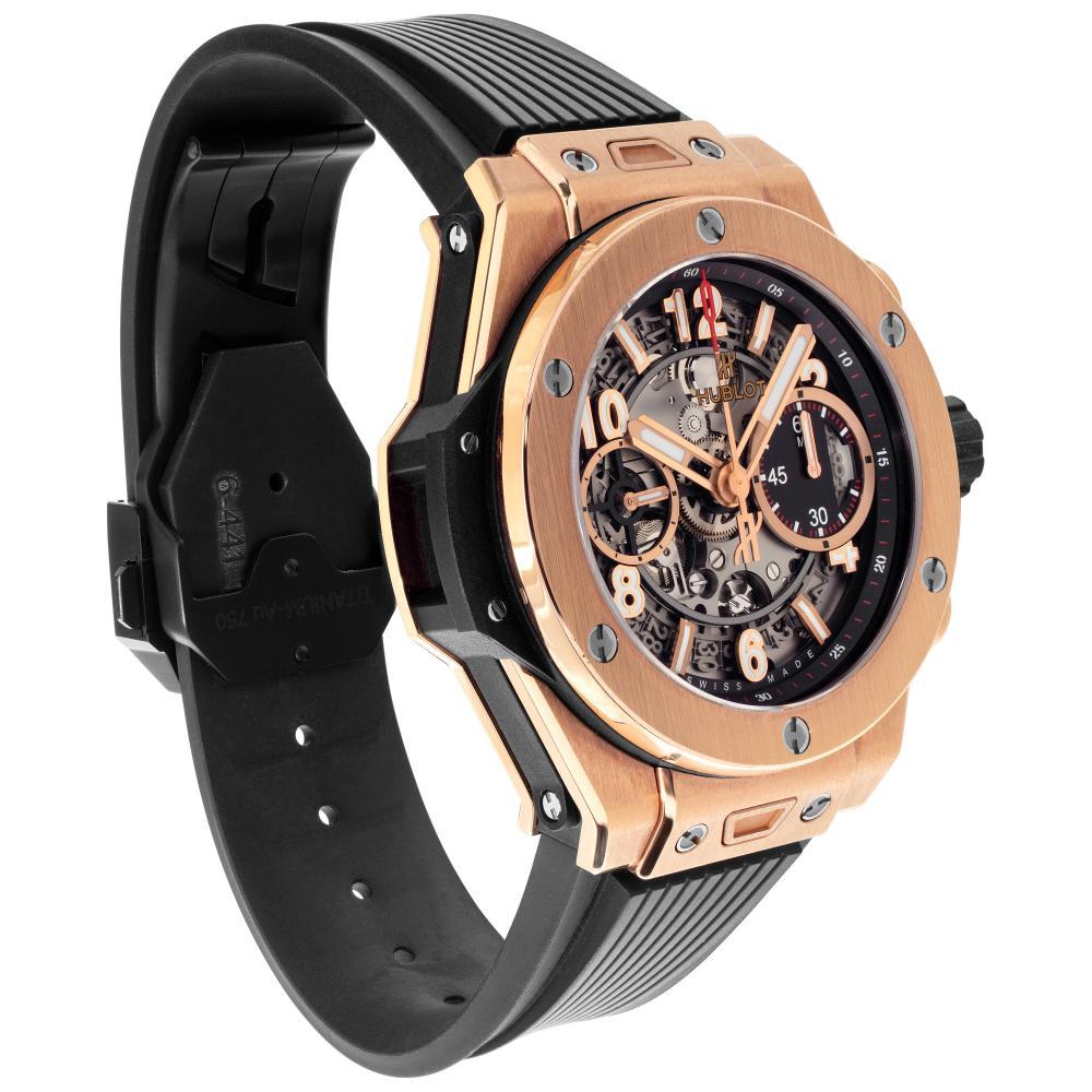Hublot Big Bang 411.0X.1180.RX rose gold w/ a Skeleton dial 42mm Automatic watch In Excellent Condition For Sale In Surfside, FL