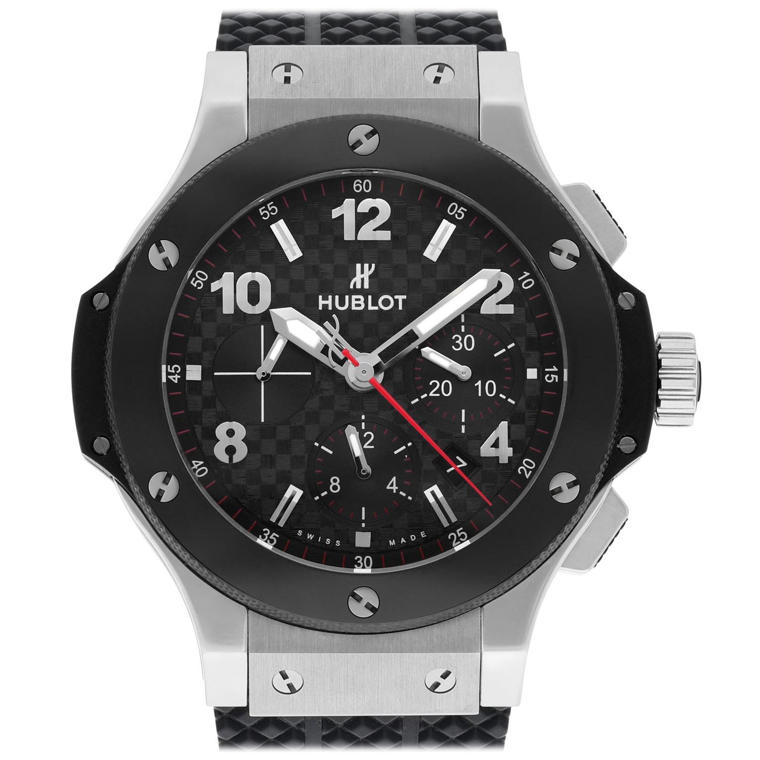 Hublot Big Bang 44 mm BLACK DIAL CERAMIC BEZEL RUBBER BAND 301.SB.131.RX UNWORN