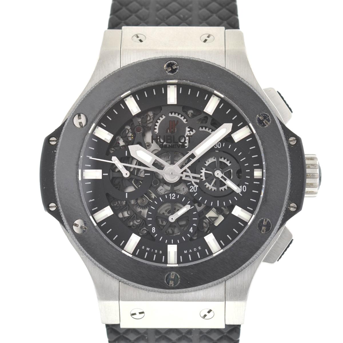 Company - Hublot
Style - Luxury Sport Watch
Model - Big Bang Aero Bang
Reference Number - 311.SM.1170.GR
Case Metal - Stainless Steel
Case Measurement - 44mm
Bracelet - Rubber (includes two extra straps, one rubber and one leather)
Dial - Black