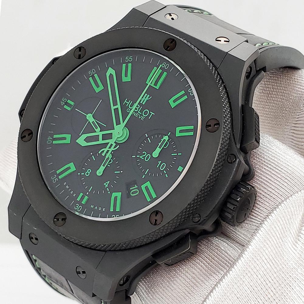 Montre Hublot Big Bang Chronograph 44mm Green Limited Edition Leather Strap Ceramic Watch. Ref 301.CI.1190.GR.ABG11.

Très bon état, fonctionne parfaitement, livré avec la boîte Hublot et la garantie suisse élégante de trois ans. La montre