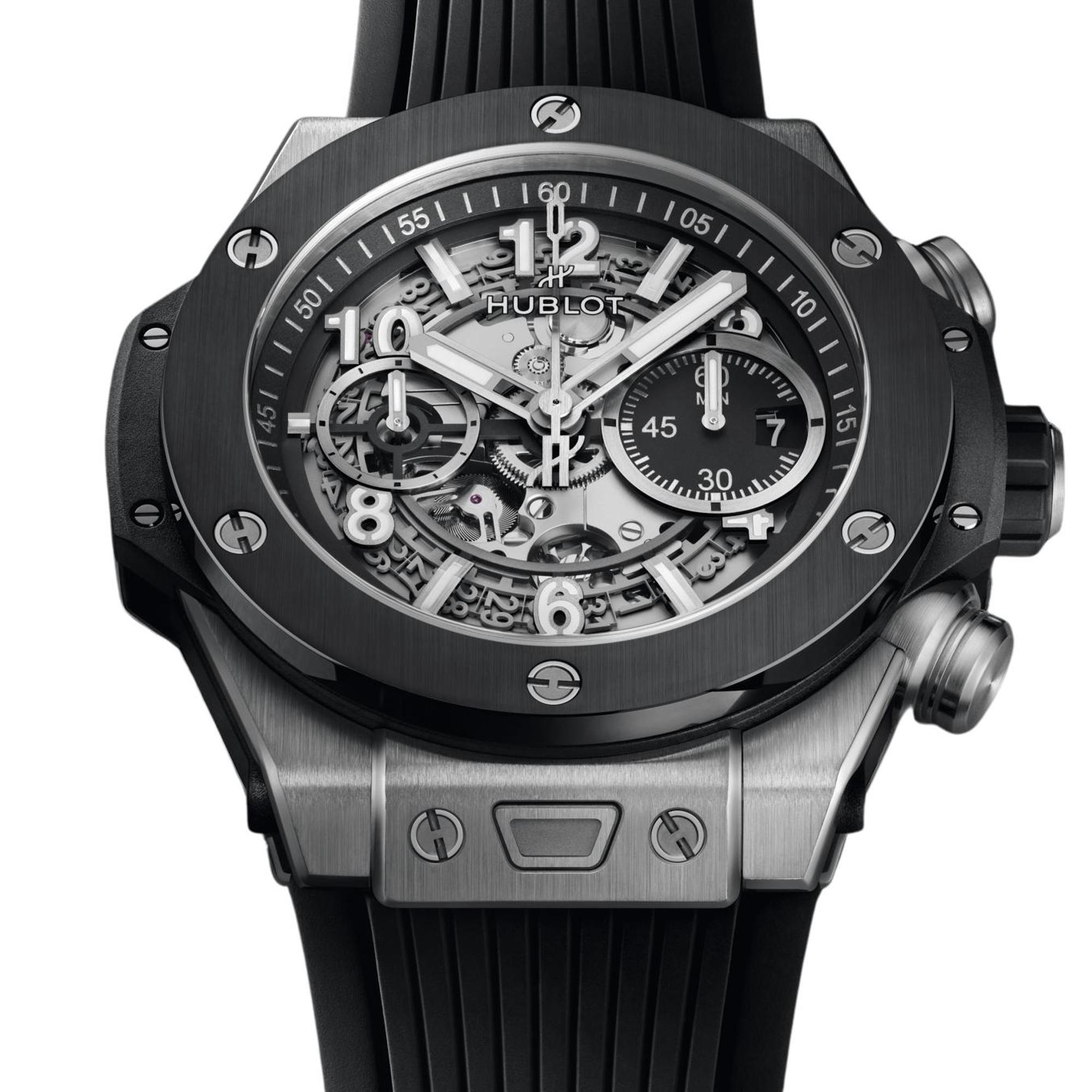 Hublot Big Bang Chronograph Titanium Skeleton Black Dial Watch 421.NM.1170.RX In New Condition For Sale In New York, NY