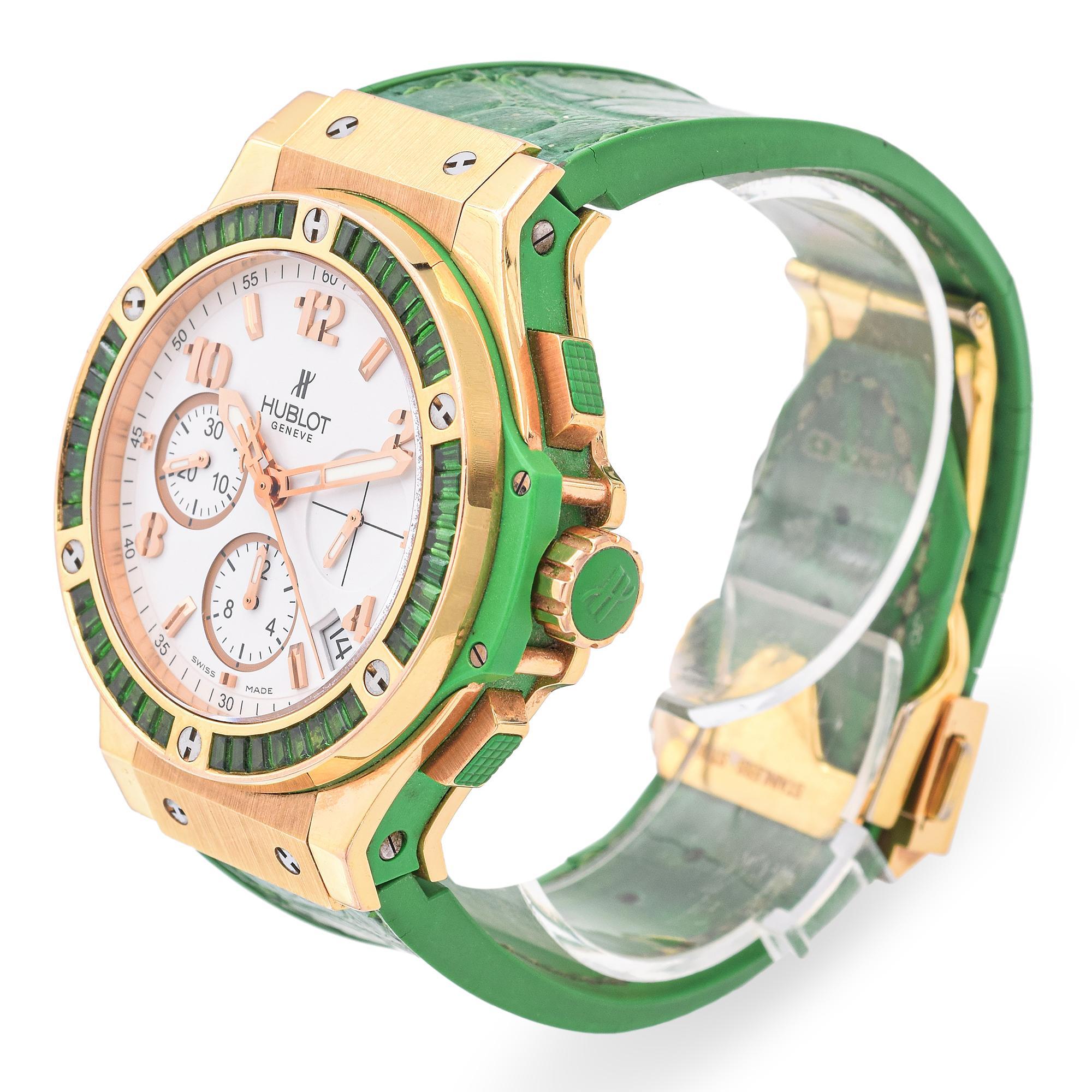  Hublot Big Bang Chronograph Tutti Frutti 341.PG.2010.LR.1922 Montre tsavorite Pour hommes 