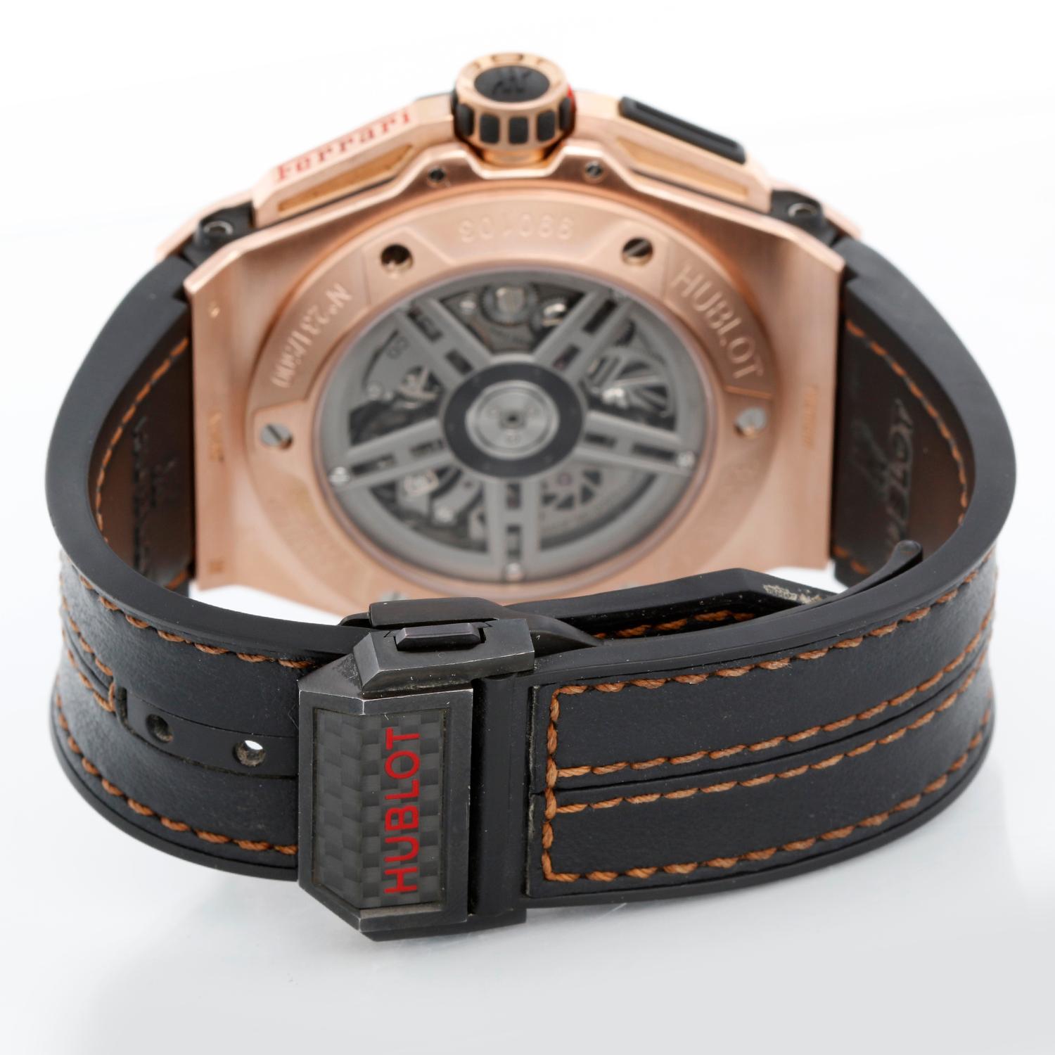 Hublot Big Bang Ferrari 18k Rose Gold Limited Edition Men's Chronograph Watch In Excellent Condition In Dallas, TX