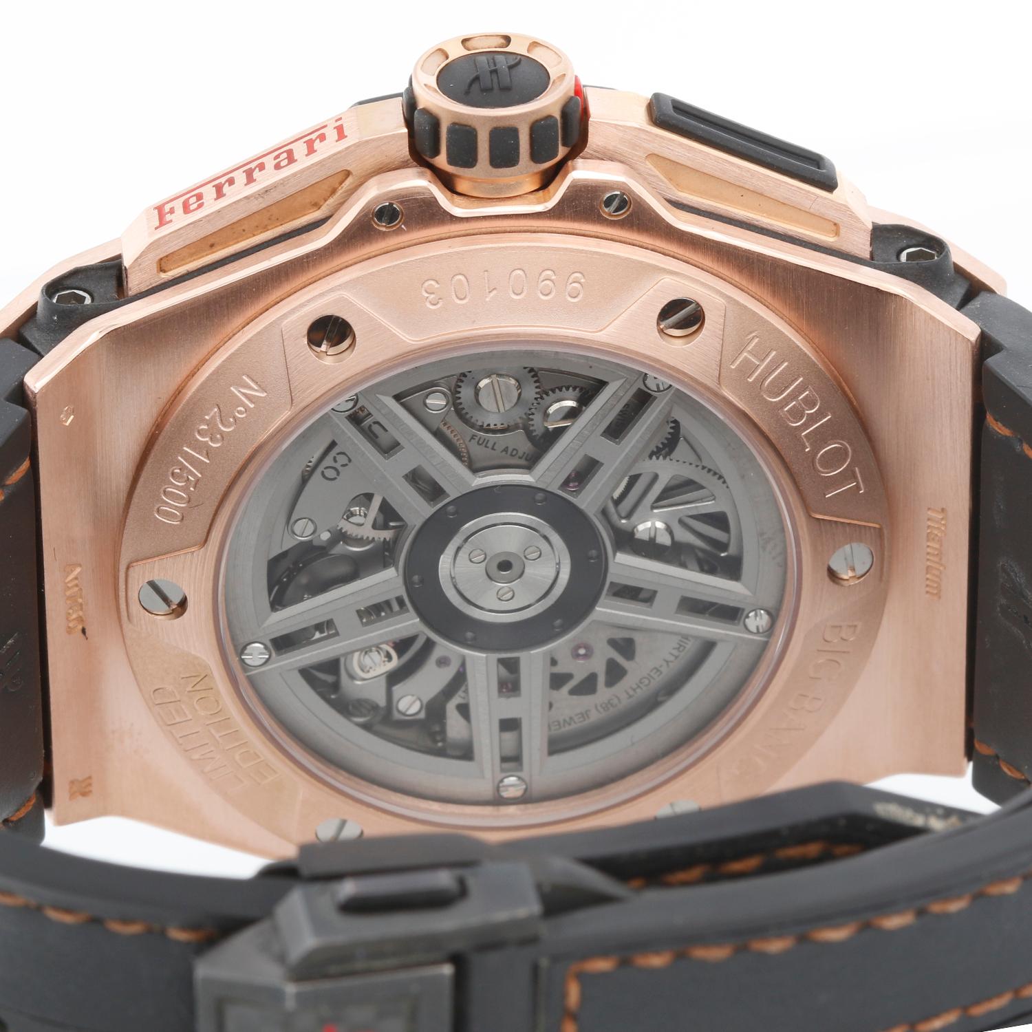 Hublot Big Bang Ferrari 18k Rose Gold Limited Edition Men's Chronograph Watch 1