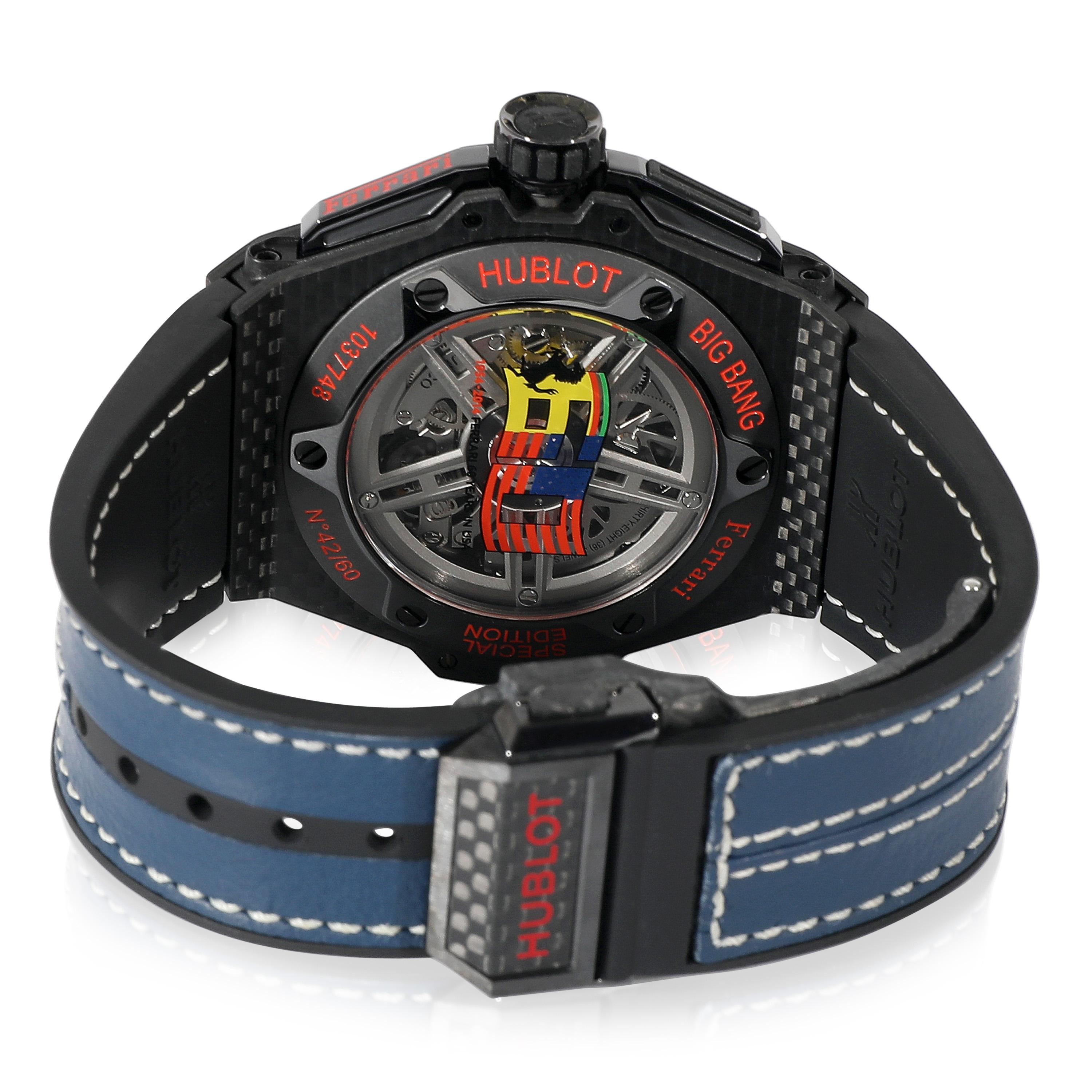 Hublot Big Bang Ferrari 401.QX.0123.VR.FSX14 Men's Watch in  Carbon Fiber For Sale 2