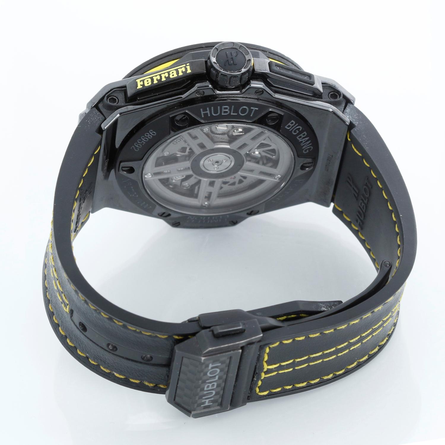 Hublot Big Bang Ferrari Ceramic Carbon Fiber Chronograph Watch 401.CQ.0129.VR For Sale 2