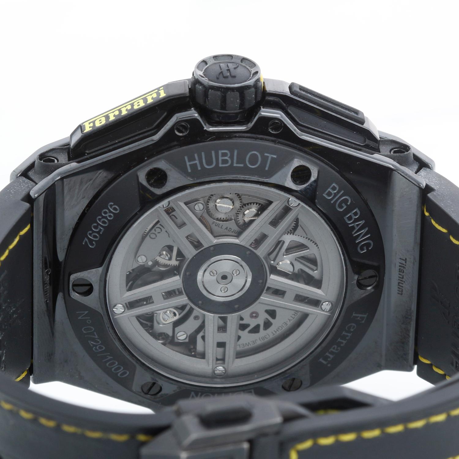 Hublot Big Bang Ferrari Ceramic Carbon Fiber Chronograph Watch 401.CQ.0129.VR For Sale 3