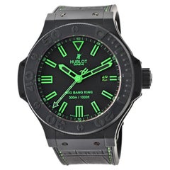 Hublot Big Bang King All Black Green Ceramic On Strap Mens Watch