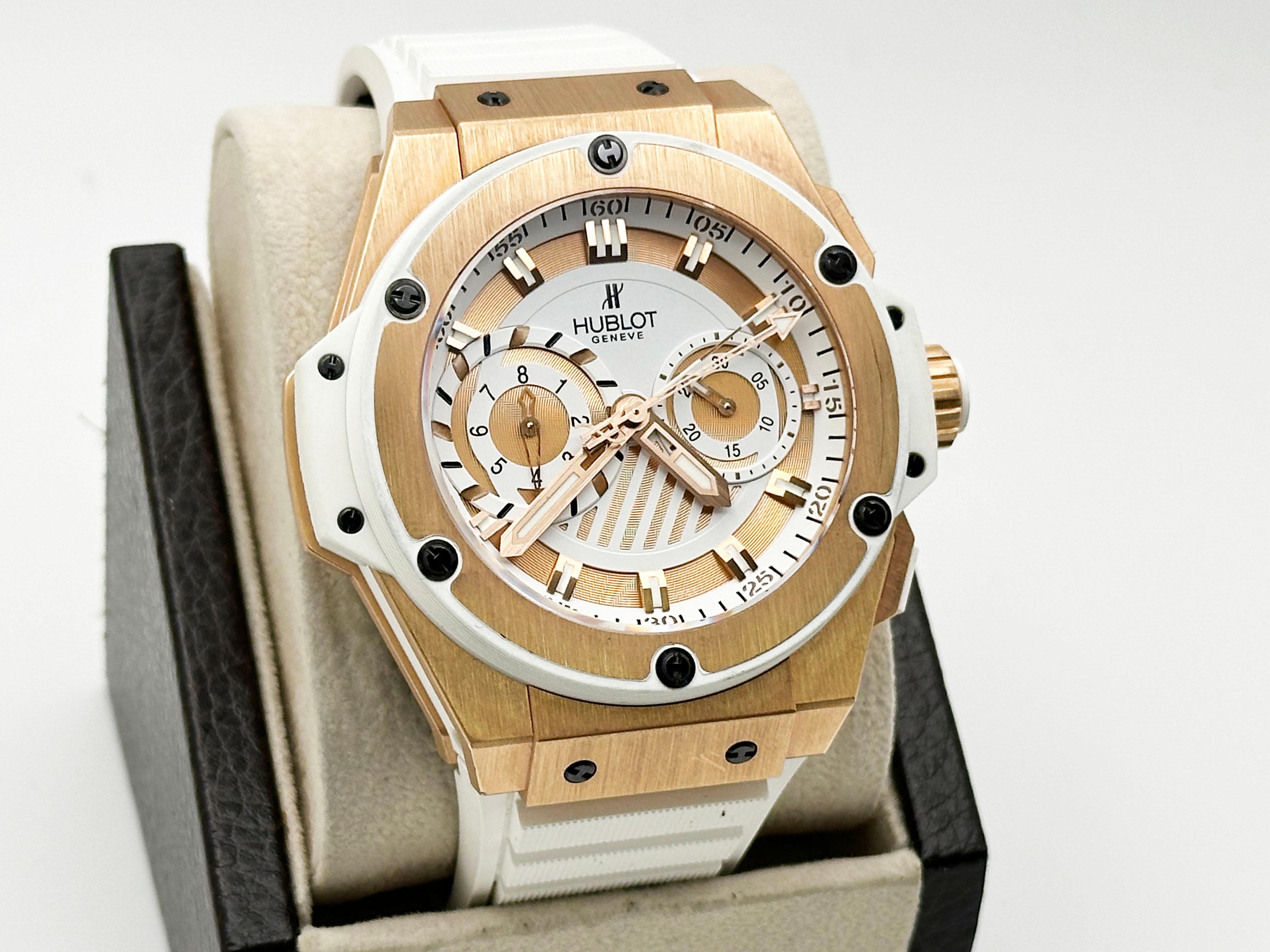 Hublot Big Bang King Power Foudroyante 715.OE.2118.RW Boîte en or rose 18 carats Excellent état - En vente à San Diego, CA