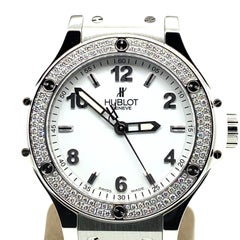 Hublot Montre Big Bang pour femme en acier inoxydable avec diamants