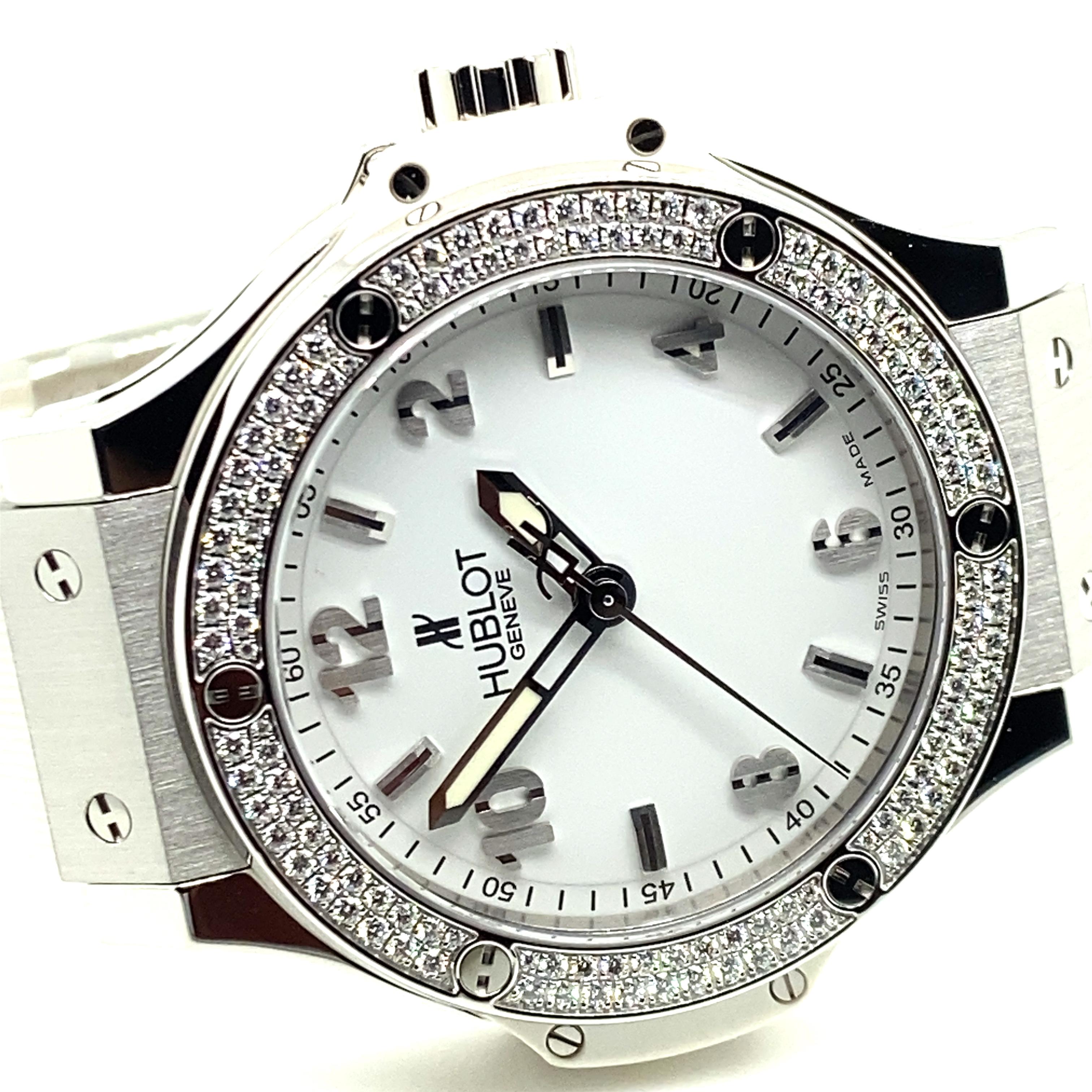 Brilliant Cut Hublot Big Bang Ladies Watch in Stainless Steel with Diamonds
