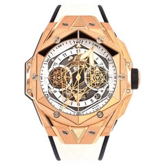Hublot Big Bang Sang Bleu II Reloj Automático Esqueleto Cronógrafo Amarillo