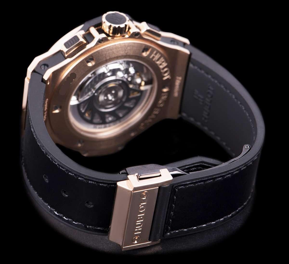 Hublot Big Bang Shiny Rose Gold Black Dial Diamond Set Watch In Excellent Condition In London, GB