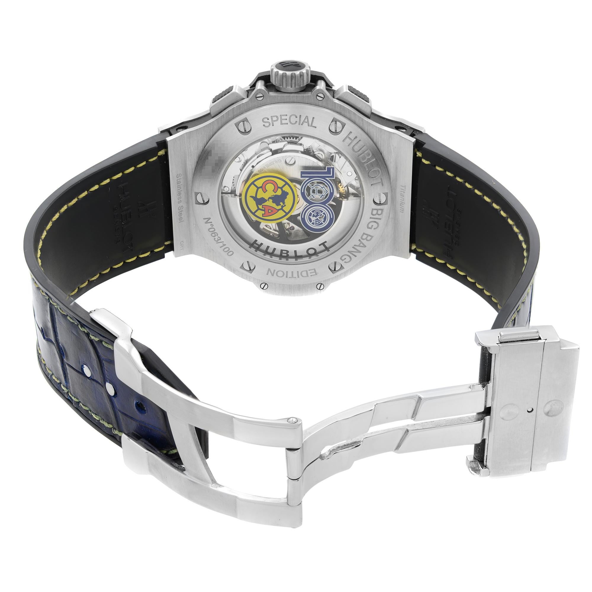 Hublot Big Bang Special Edition Club America Mens Watch 301.SQ.7179.LR.CLA16 In Excellent Condition In New York, NY