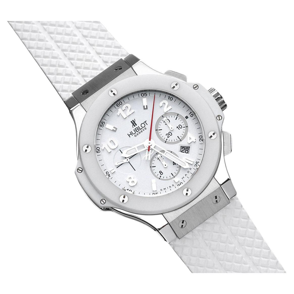 Hublot Big Bang St. Moritz Chronograph White Dial White Rubber Unisex Watch For Sale