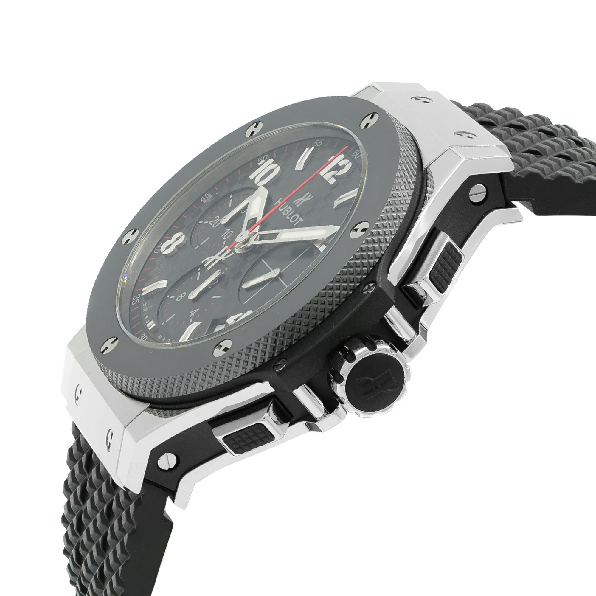 Hublot Big Bang Steel Ceramic Automatic Men’s Black Carbon Watch 341.SB.131.RX In New Condition In New York, NY