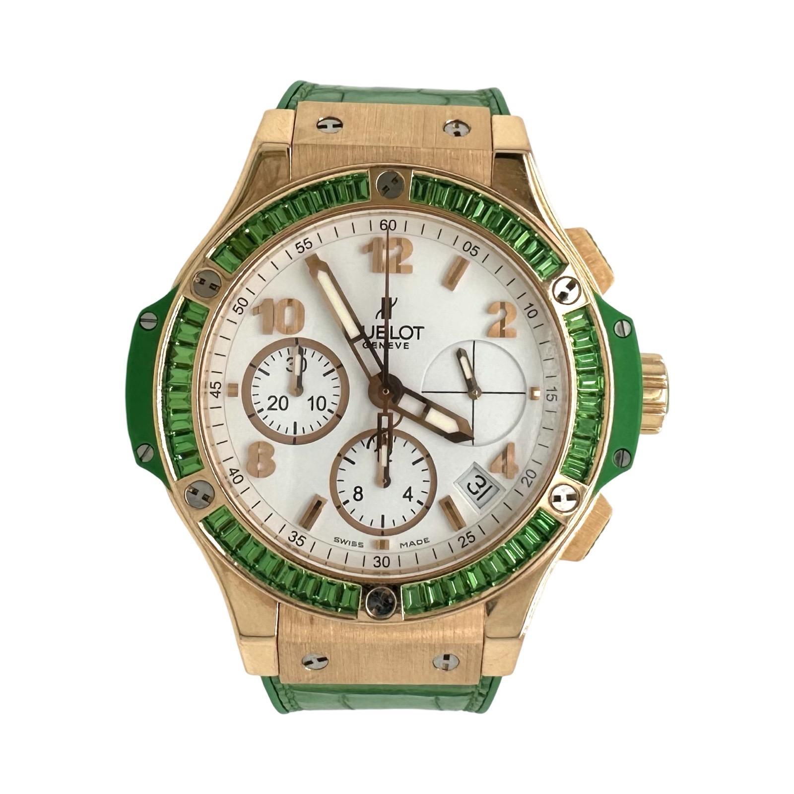 Hublot Big Bang Tutti Frutti Grüner Tsavorit 18k Roségold 41 mm Uhr (Baguetteschliff)