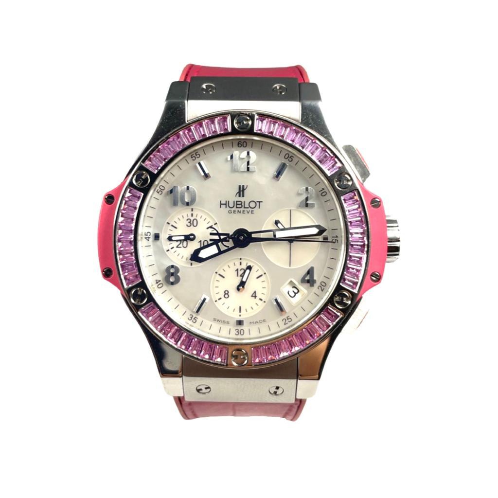 Hublot Big bang Tutti Frutti Pink Sapphire Stainless Steel Watch Ref.341.SP.6010 In Good Condition In Miami, FL